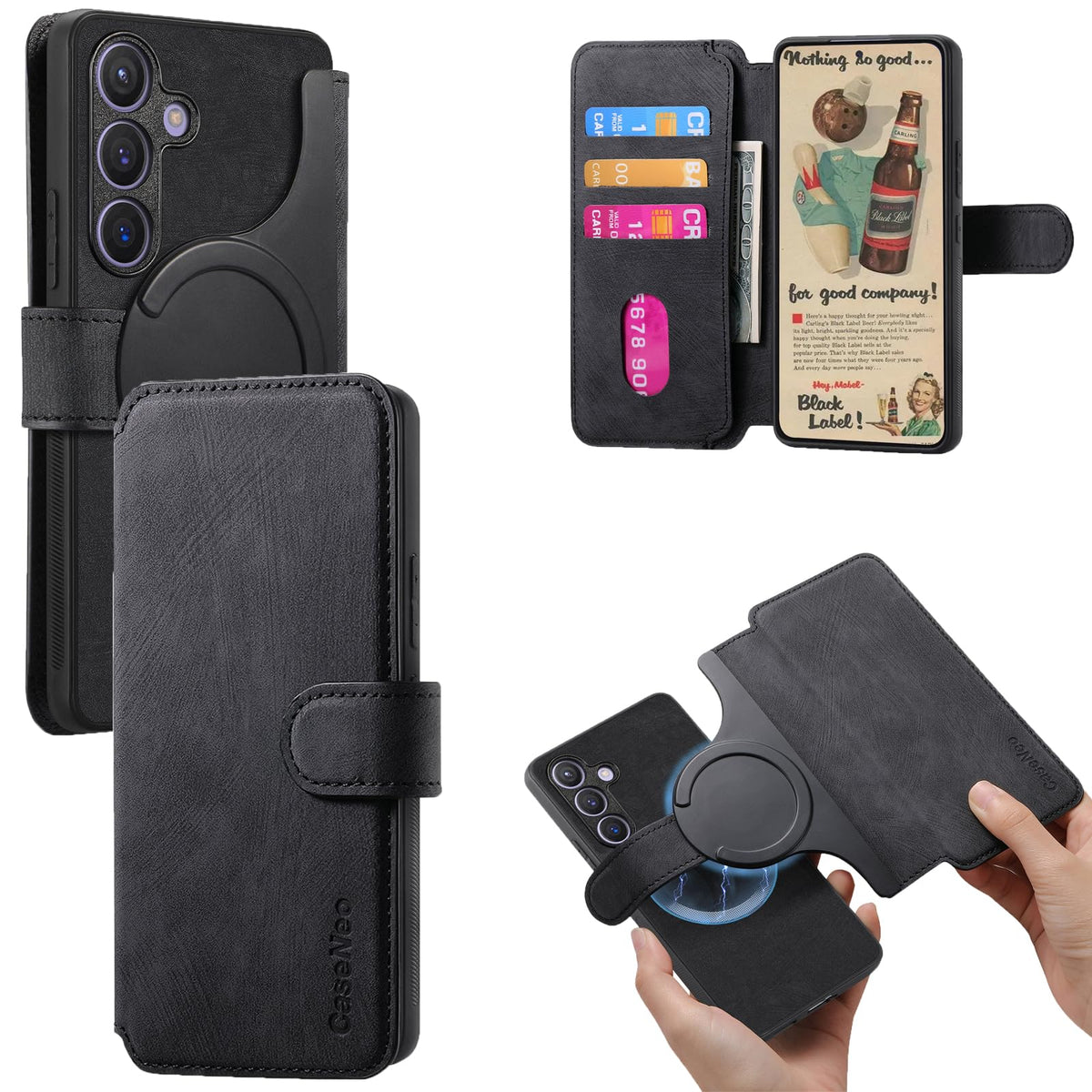 MagSafe Shockproof RFID Wallet Phone Case for Samsung Galaxy S24 Plus