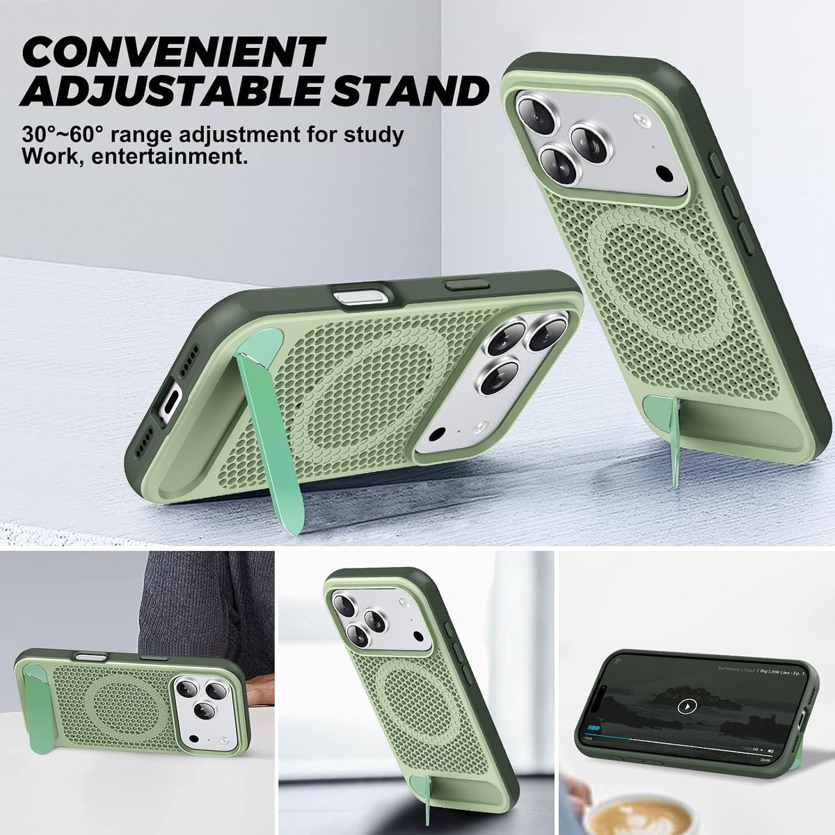 MagSafe Thermal Kickstand Phone Case for iPhone 17 Pro Max