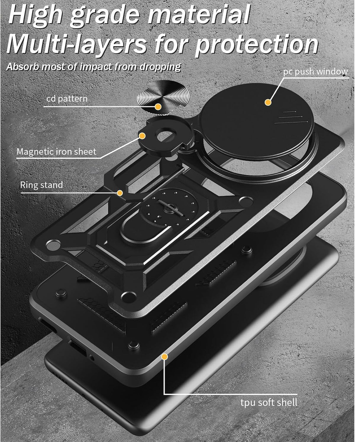 TPU+PC shockproof phone case for Redmi Note 15 Pro 5G with screen pro