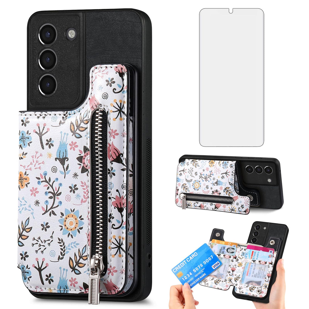 TPU+PC leather phone case, suitable for Samsung Galaxy S21 5G screen 