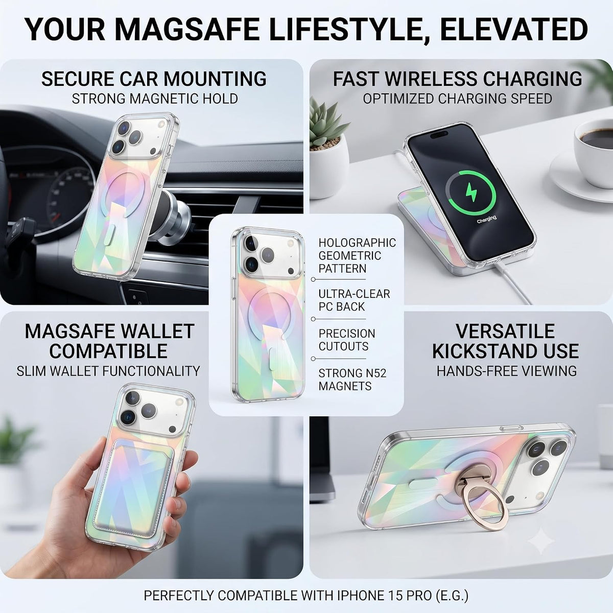 TPU MagSafe Rainbow Phone Case for iPhone 17 Pro Max