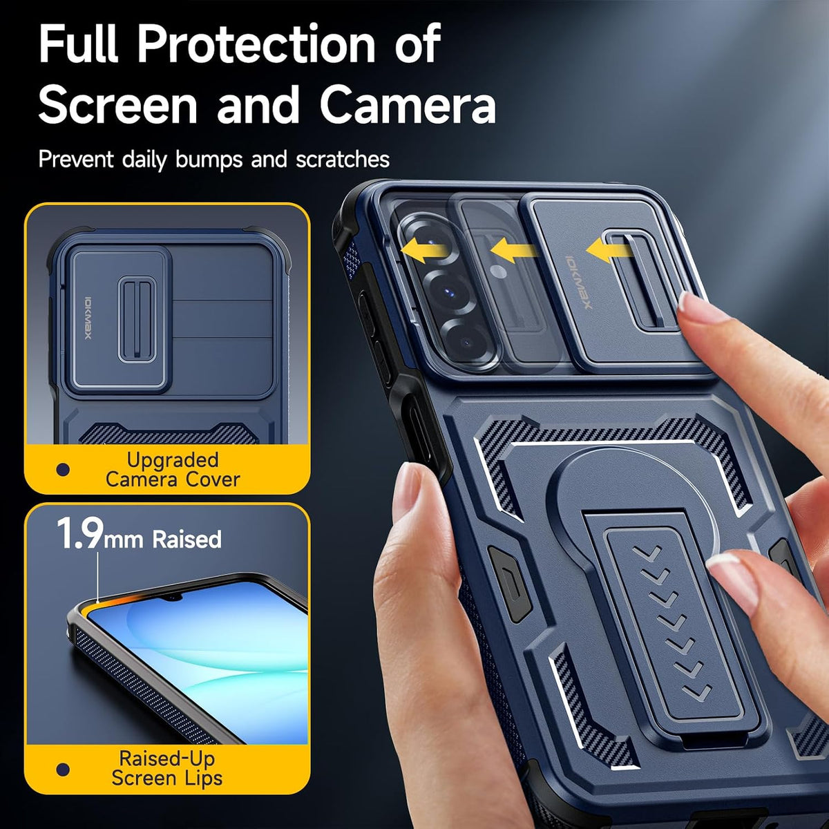 Shockproof phone case for Samsung Galaxy A17/A16/A26-4G/5G, includes 2 screen protectors.