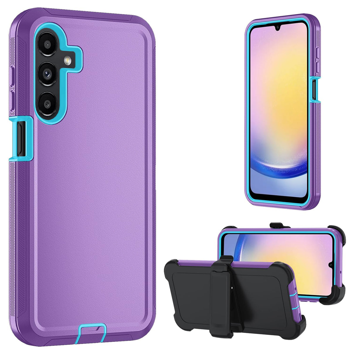 Shock-proof protective case for Samsung Galaxy A17 5G with tempered glass screen protector.