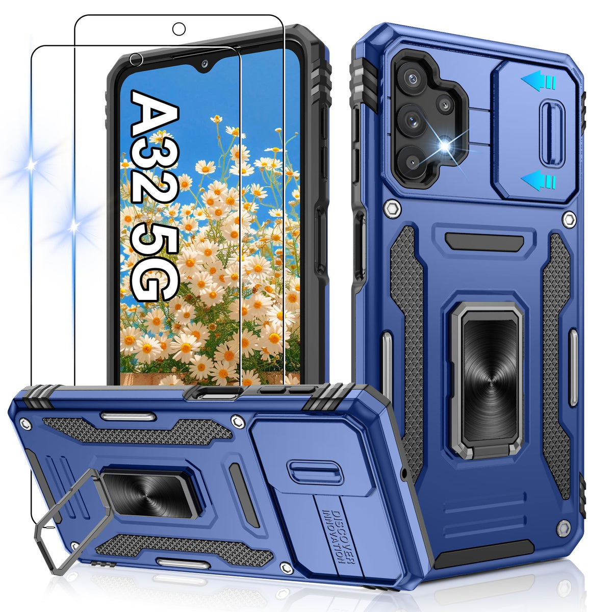 Shockproof phone case for Samsung A26 5G with 2 screen protectors