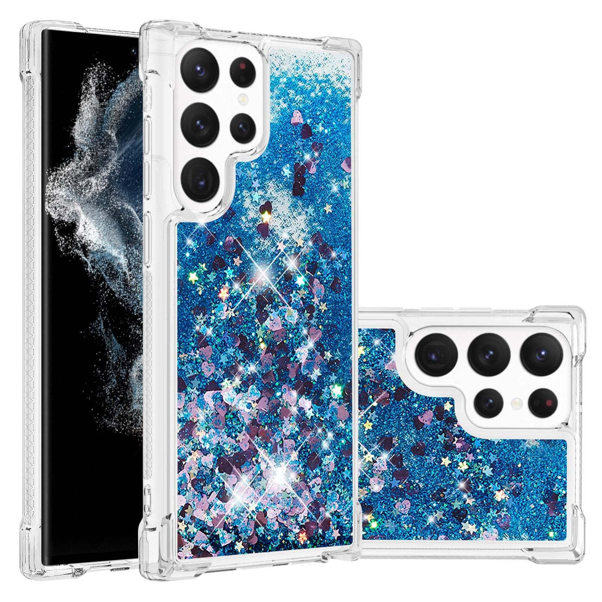 Glitter Transparent TPU Phone Case For Samsung Galaxy S23 Plus 