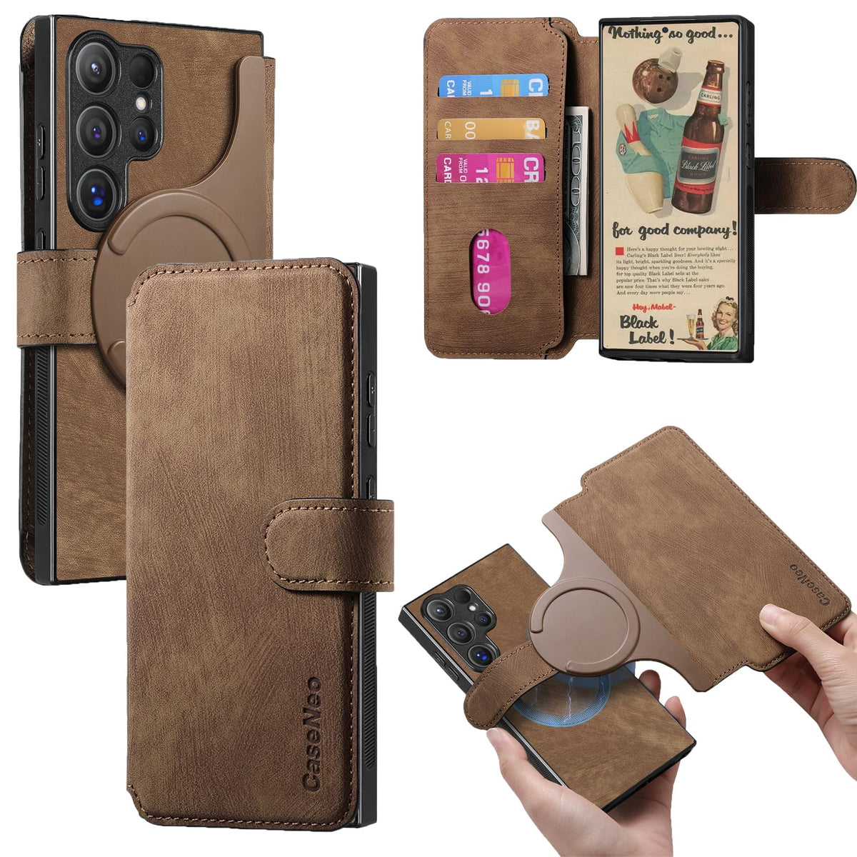 MagSafe Shockproof RFID Wallet Phone Case for Samsung Galaxy S24 Plus