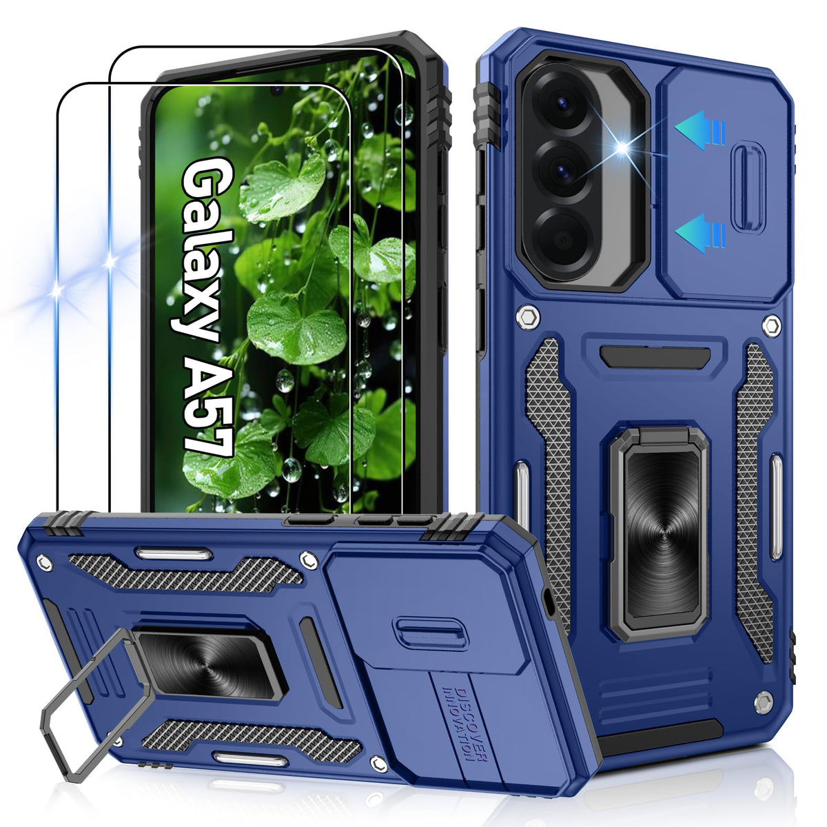 Shockproof phone case for Samsung A26 5G with 2 screen protectors