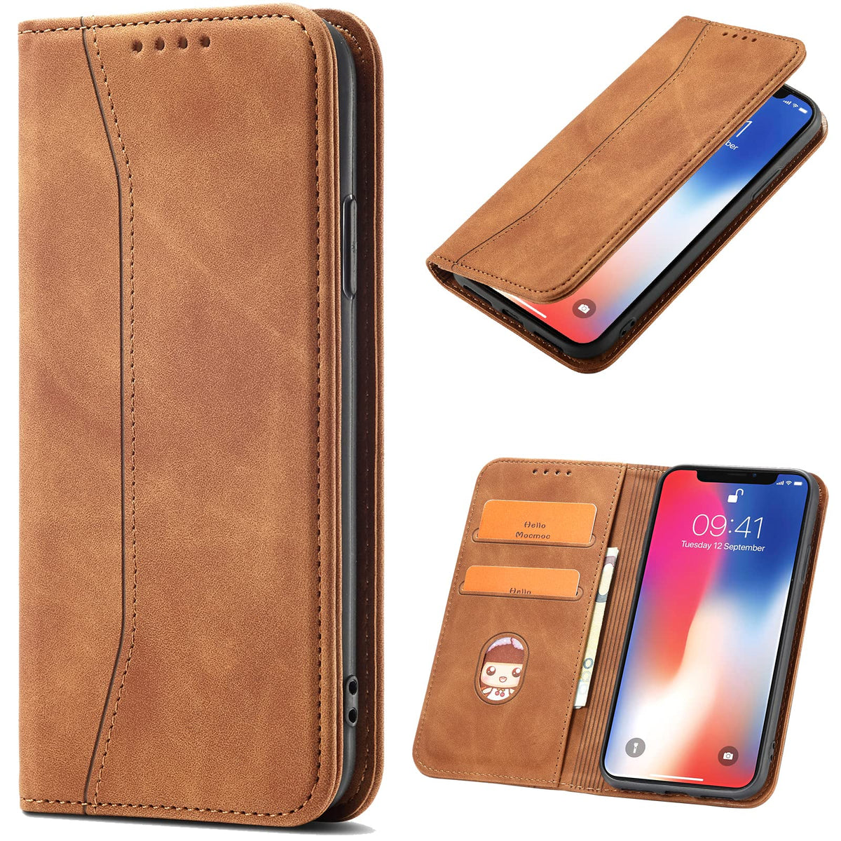 Magnetic genuine leather phone case for Samsung Galaxy S6