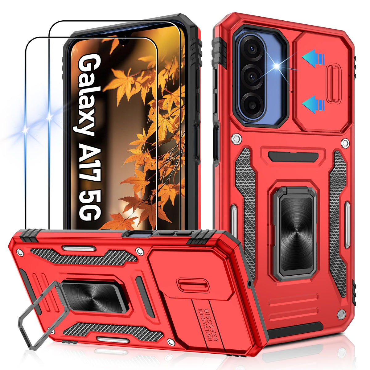 Shockproof phone case for Samsung A26 5G with 2 screen protectors
