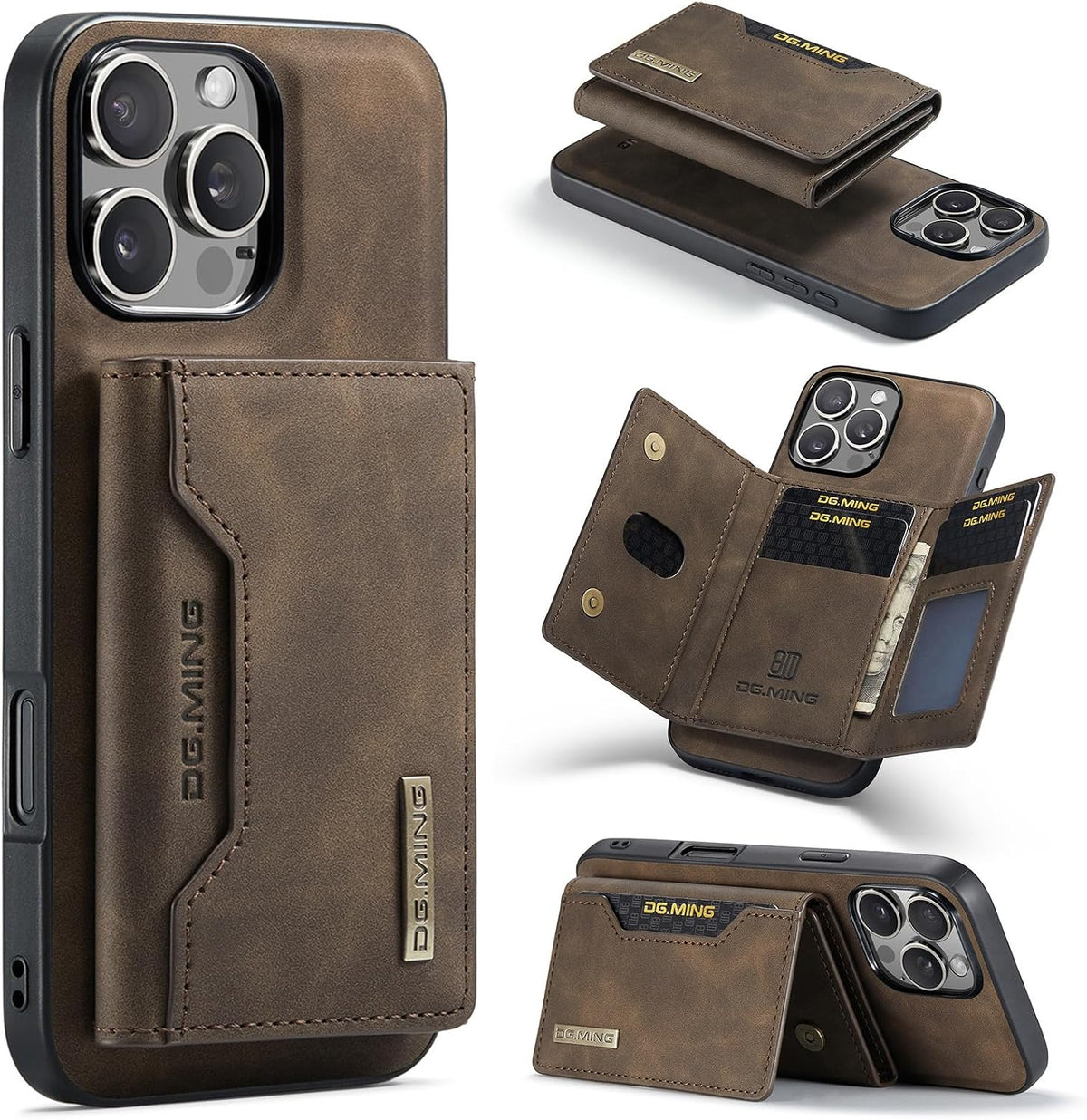Leather phone case with card slot for iPhone 17 Pro Max