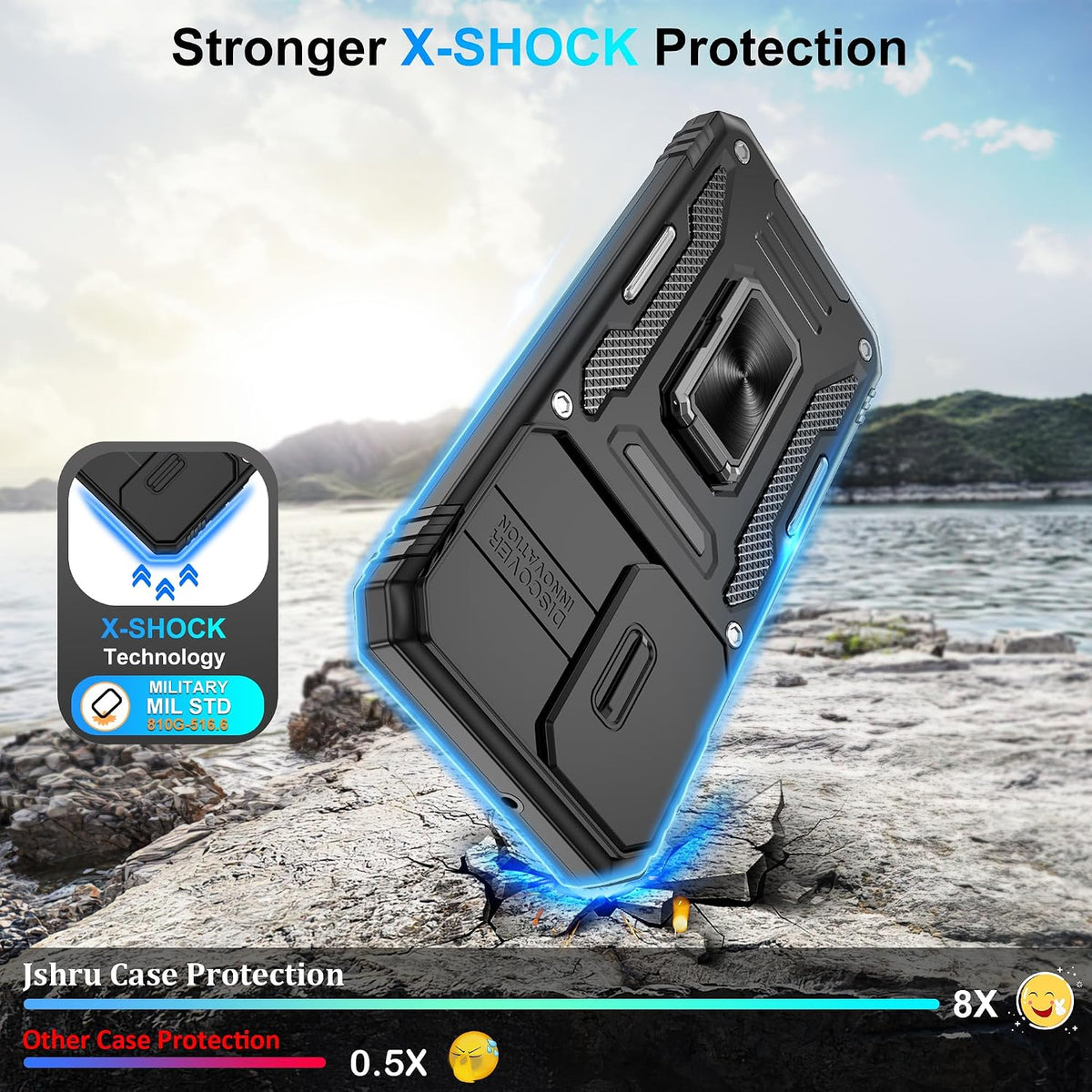 Shockproof phone case for Samsung A26 5G with 2 screen protectors