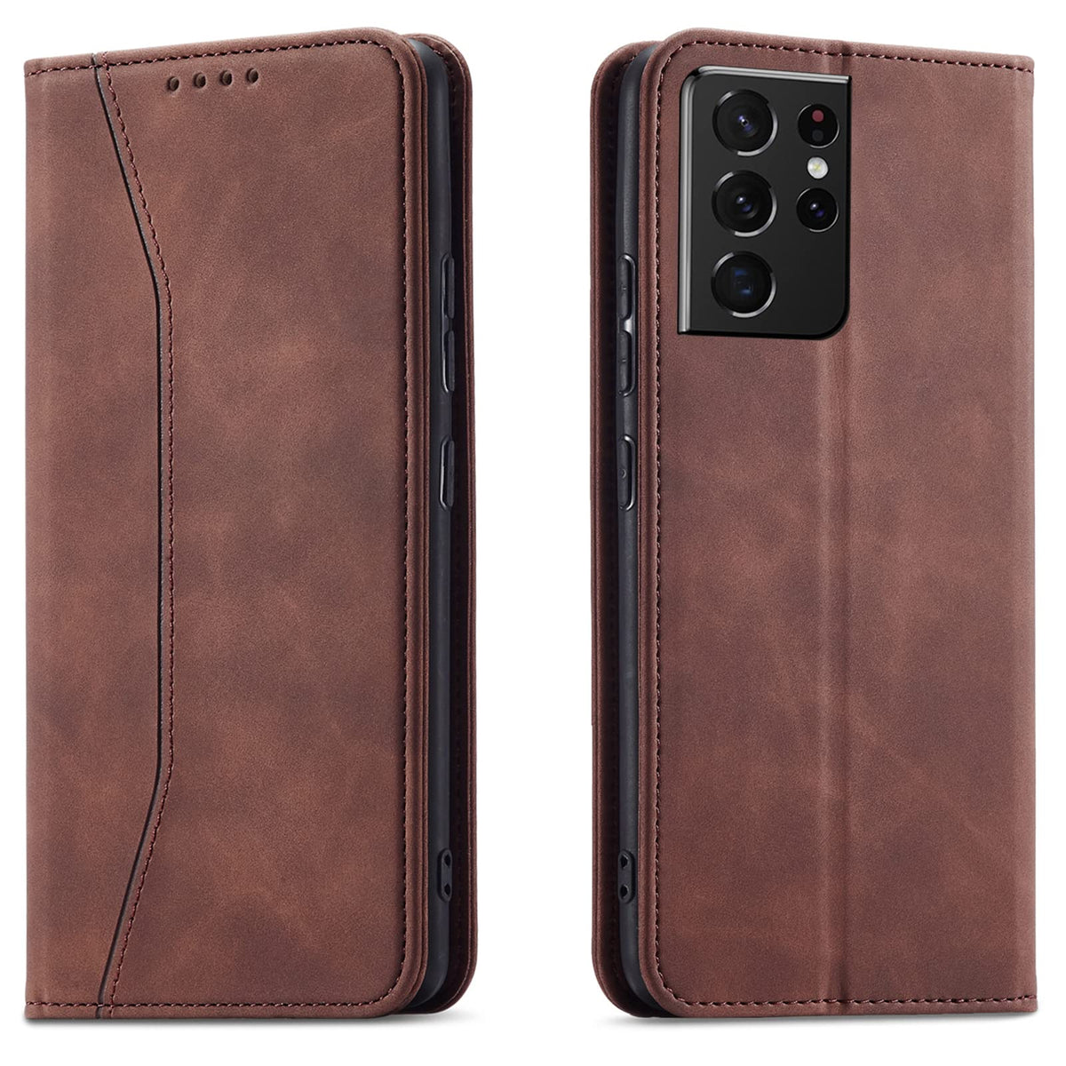 Magnetic genuine leather phone case for Samsung Galaxy S6