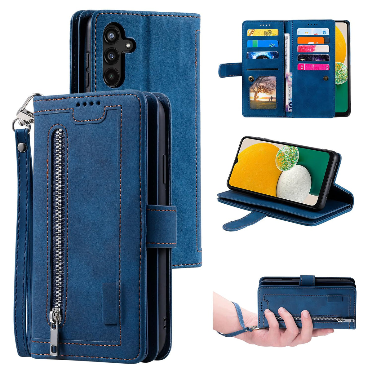 Wallet-style leather phone case for Samsung Galaxy S26 Ultra, retro style
