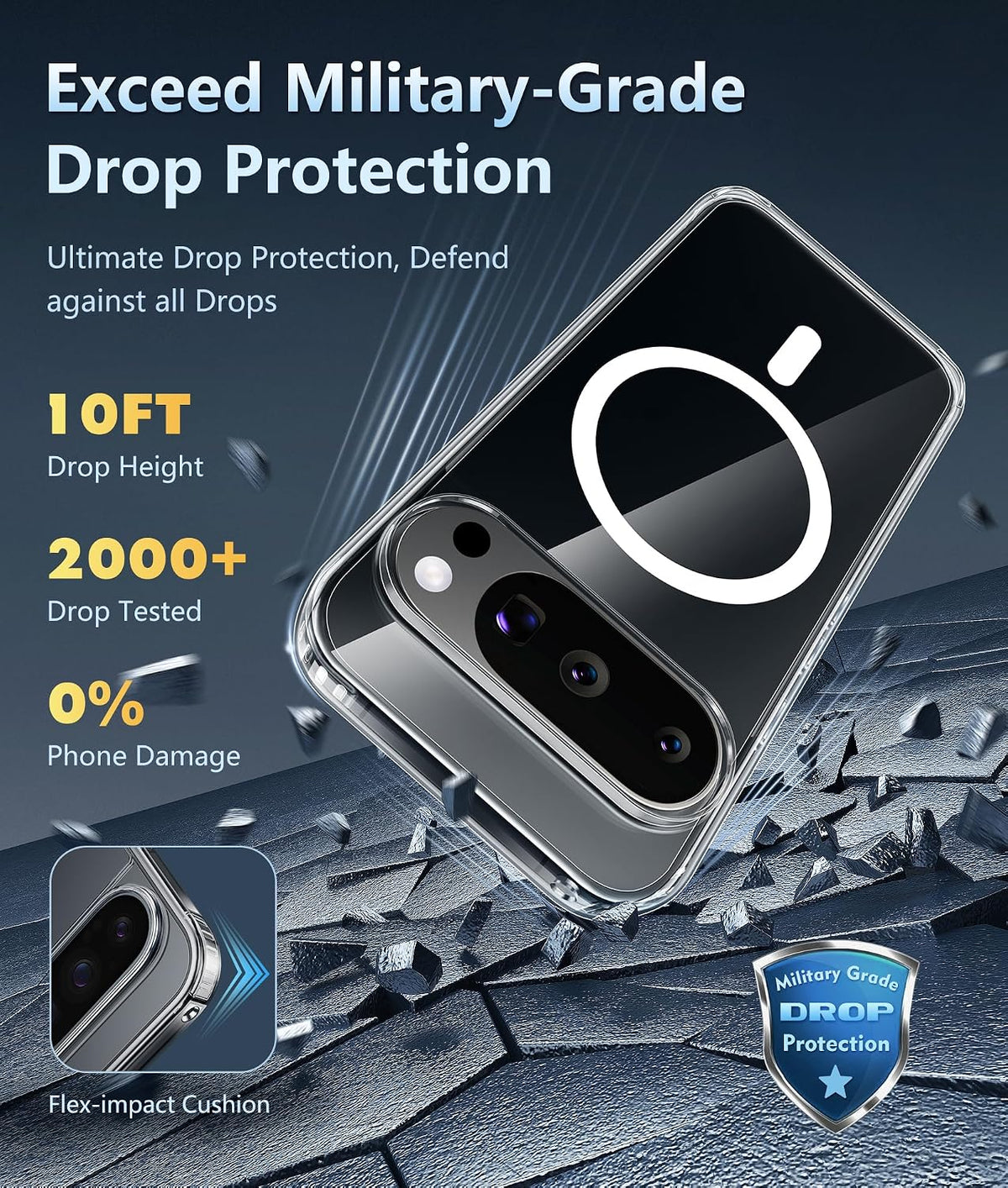 MagSafe clear phone case with screen protector for Google Pixel 10/10 Pro