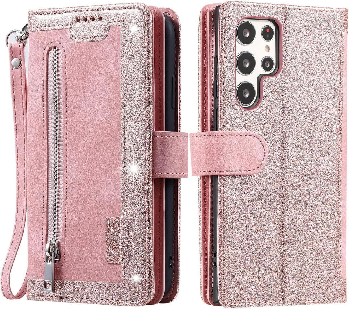 Wallet-style leather phone case for Samsung Galaxy S26 Ultra, retro style