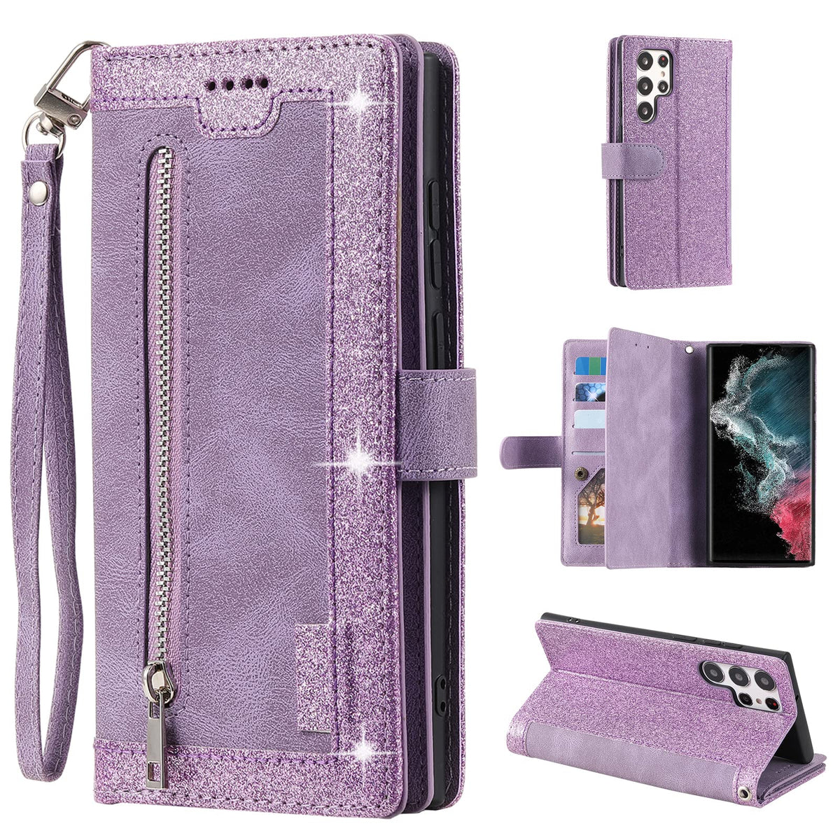 Wallet-style leather phone case for Samsung Galaxy S26 Ultra, retro style