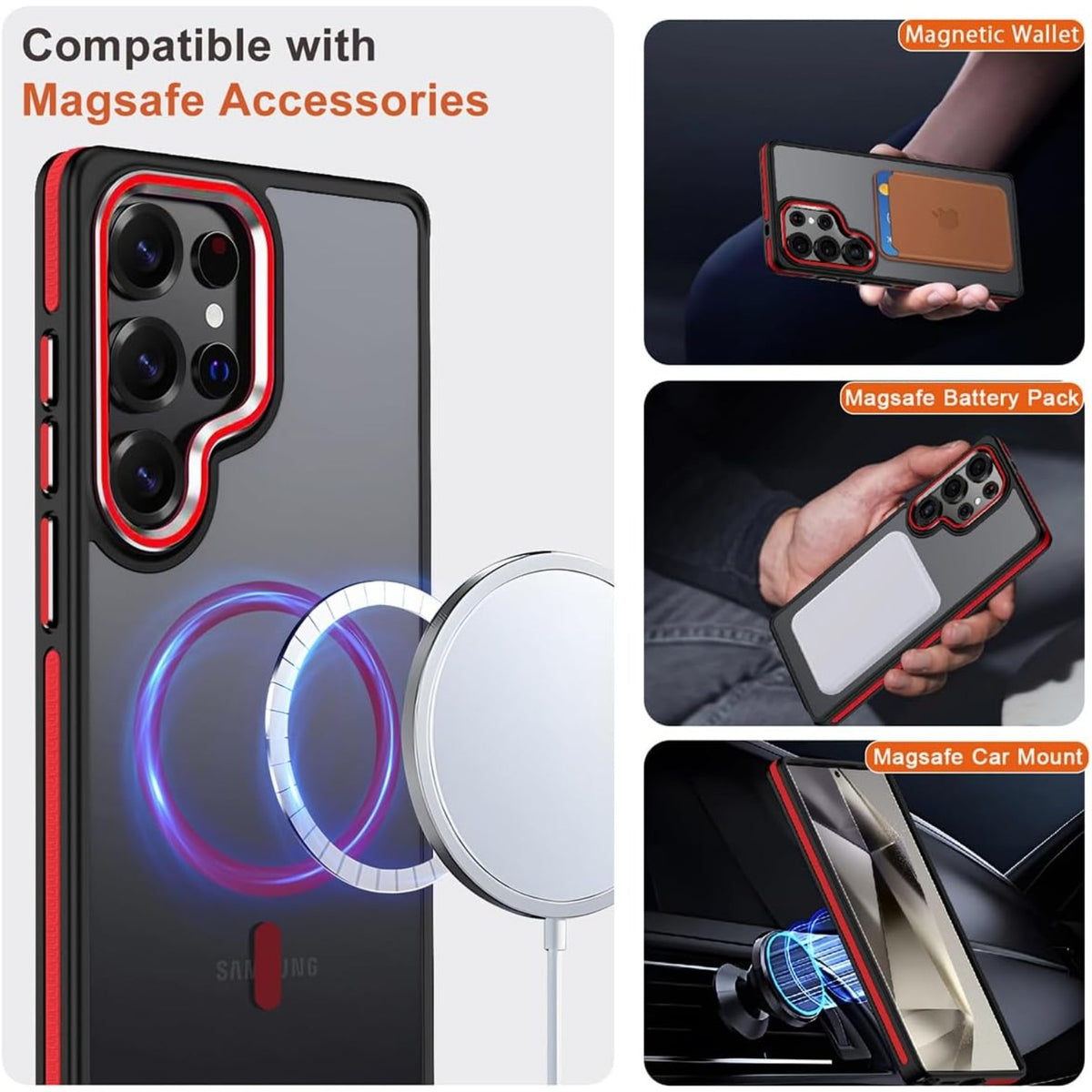 Scratch-resistant phone case for Samsung Galaxy S25 Ultra, Magsafe compatible