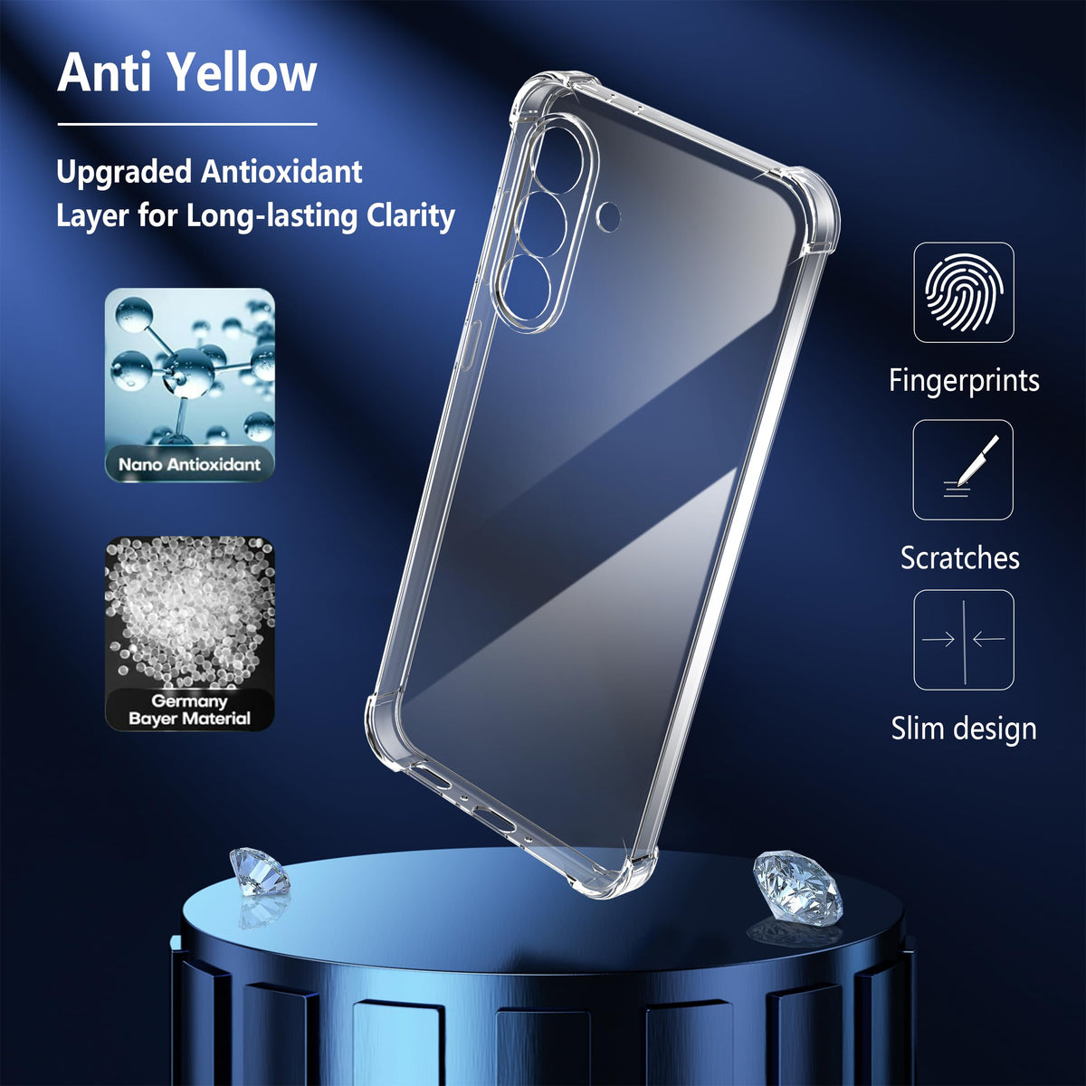 Anti-yellowing transparent phone case for Samsung Galaxy A37 5G