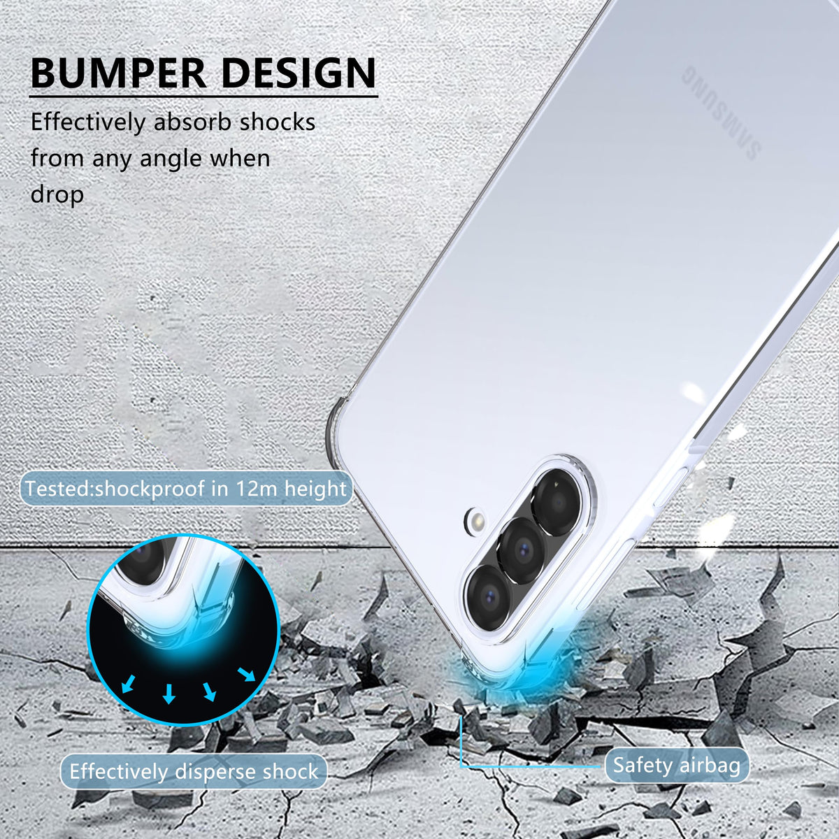 Anti-yellowing transparent phone case for Samsung Galaxy A37 5G