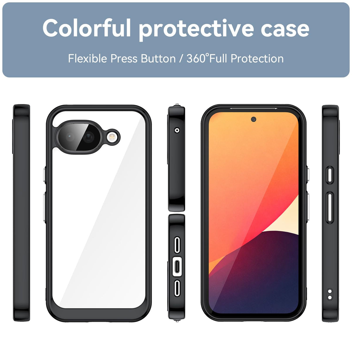 Carbon fiber flexible TPU protective case for Google Pixel 10A with precision cutouts