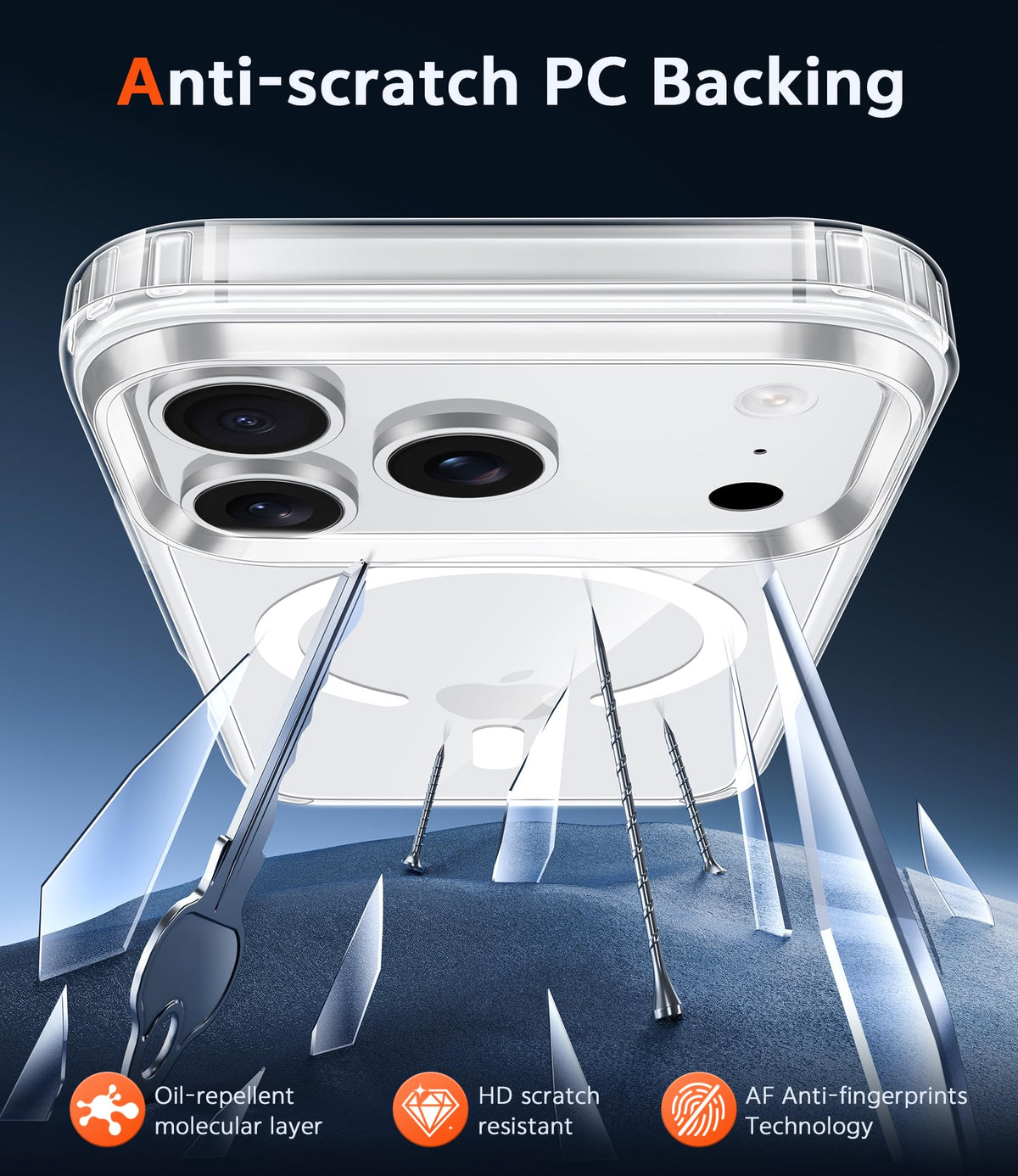iPhone 17 Pro Max Clear Magnetic Case, Raised Camera & Screen Protection, Airbag Shockproof TPU PC Phone Cover with Precise Cutouts