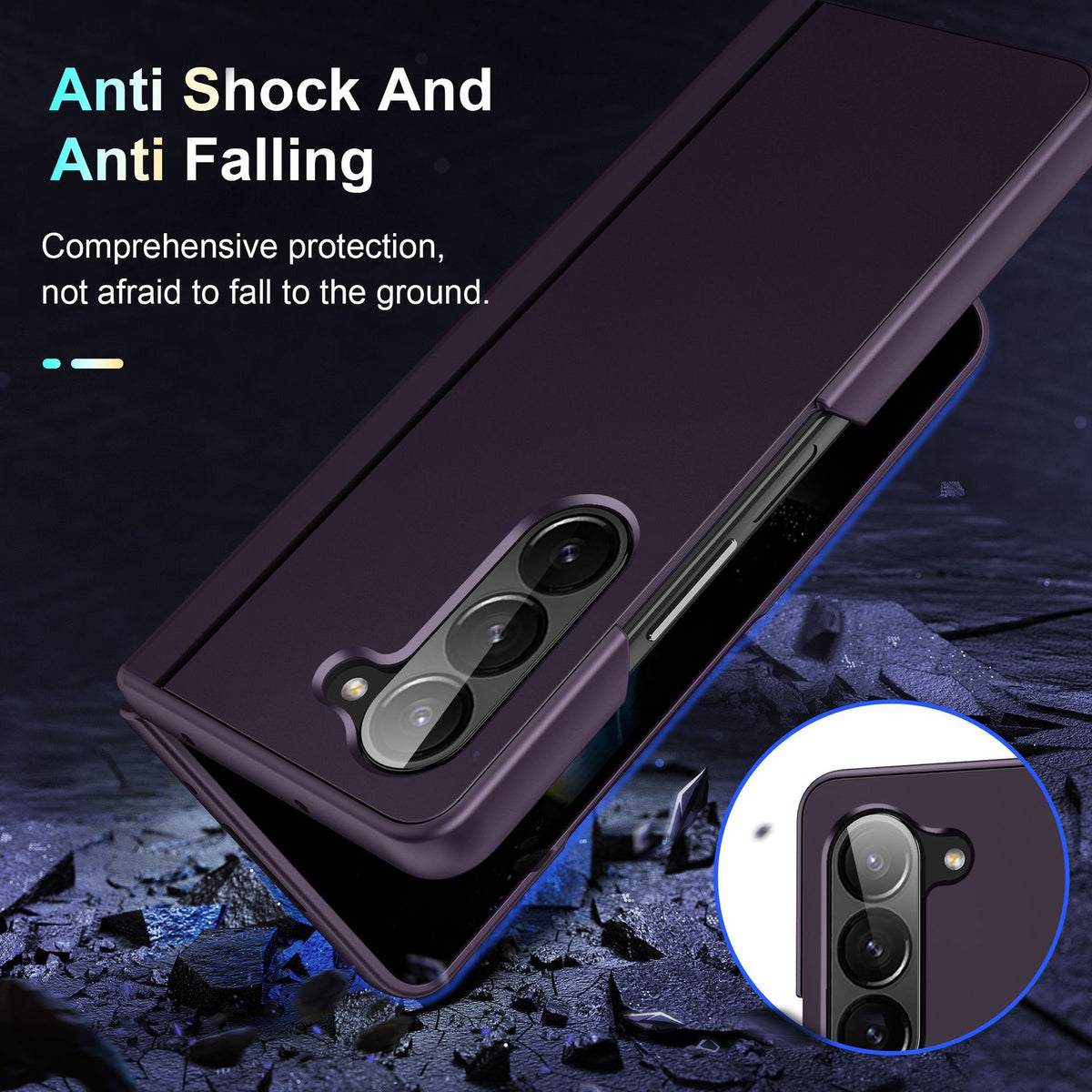 Raised edge protection on Samsung Z Fold 6 stand case – covers screen and camera lens – free shipping