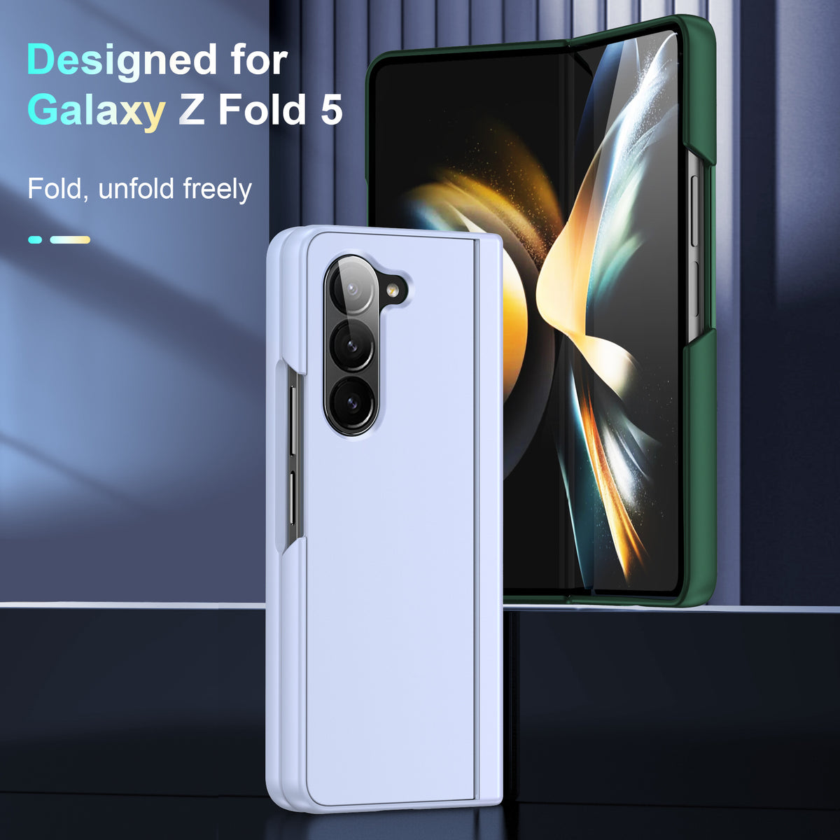 Samsung Galaxy Z Fold 6 PC faux leather case with magnetic closure – hidden stand folded – free shipping