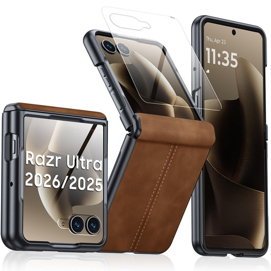 Faux leather phone case for Motorola Razr50