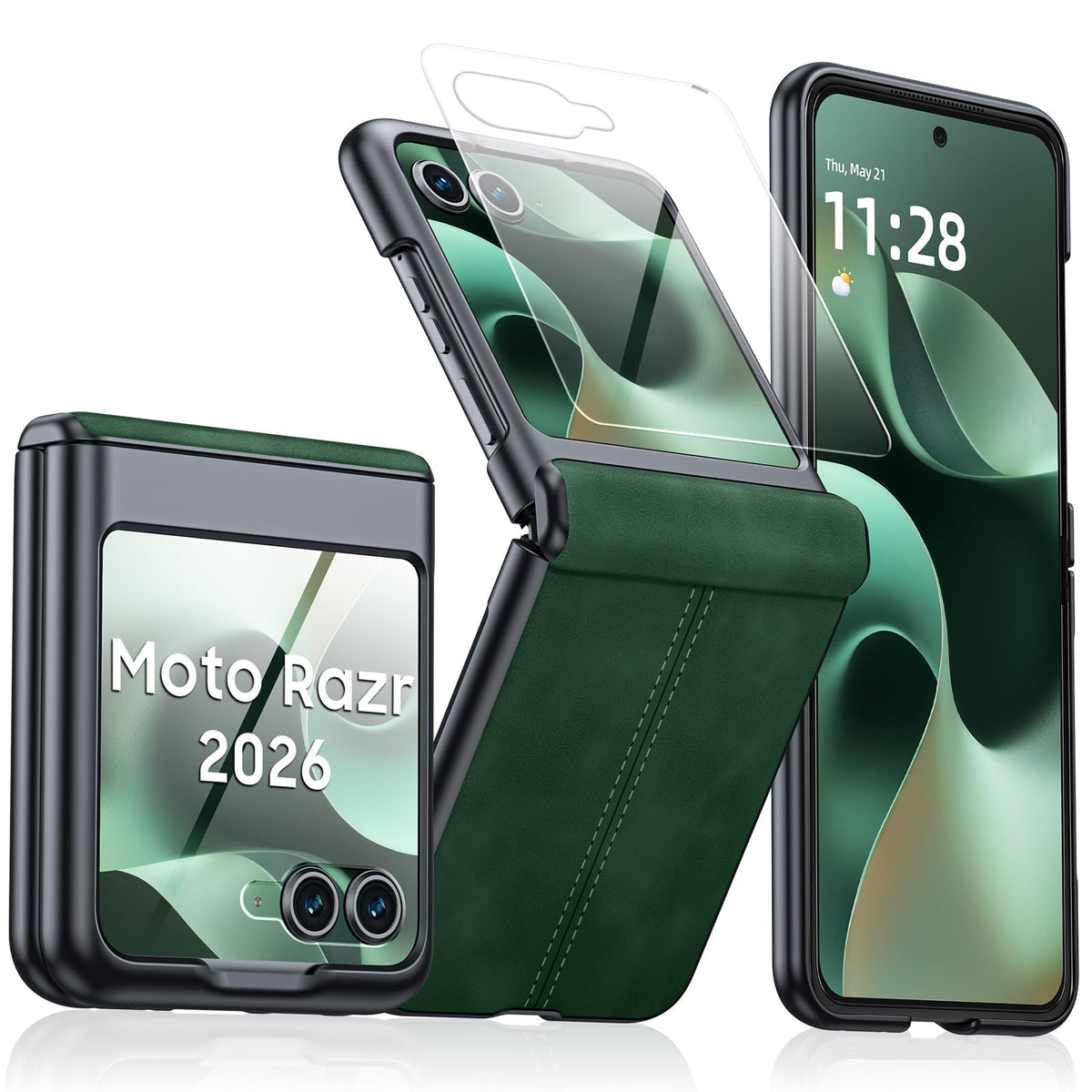 Faux leather phone case for Motorola Razr50