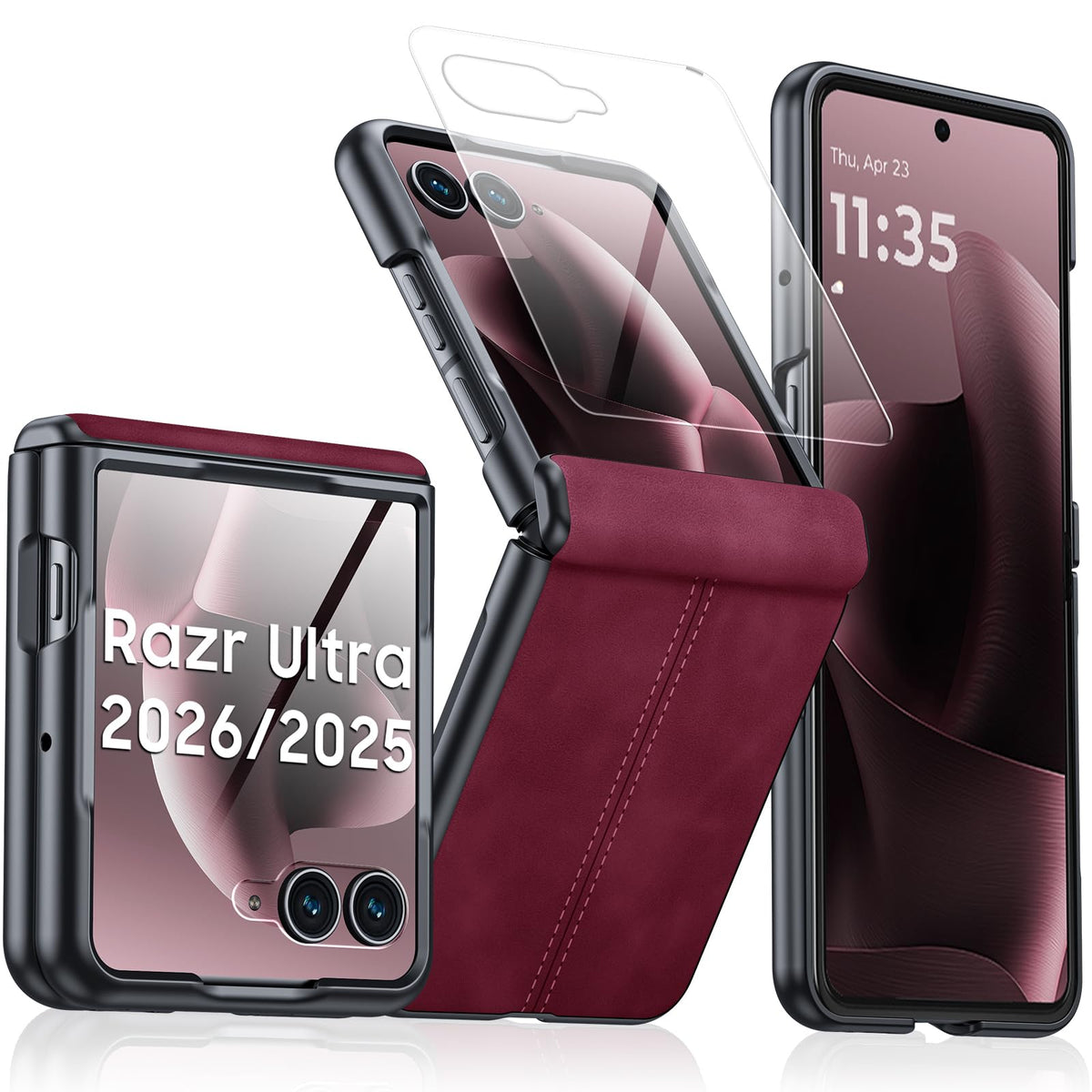 Faux leather phone case for Motorola Razr50