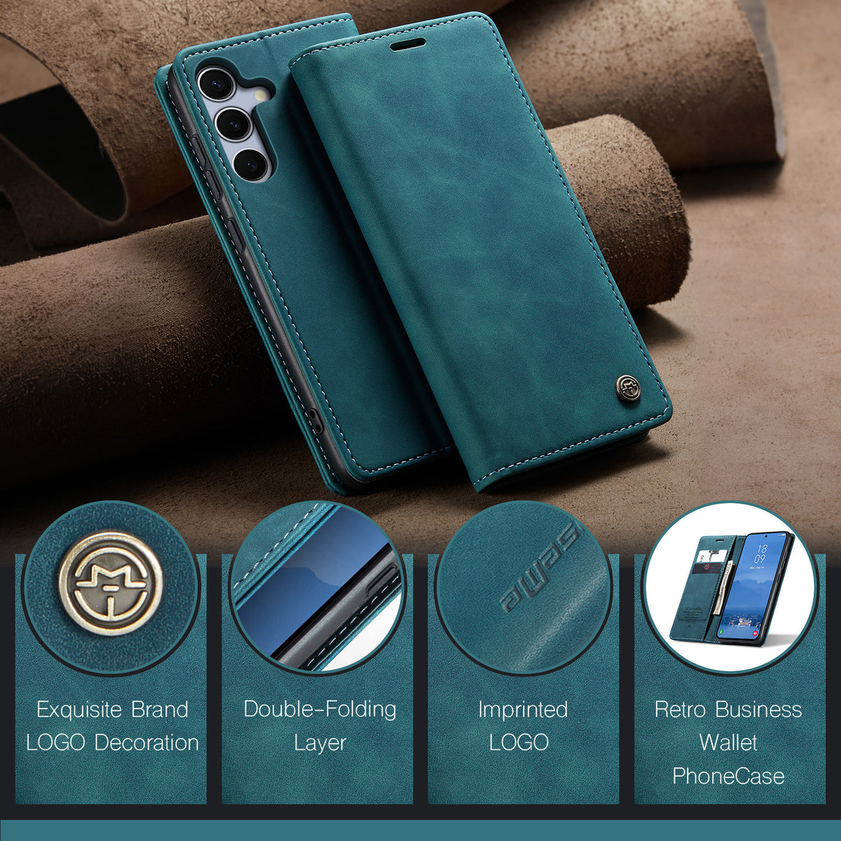 Flip-style protective case with card slot and stand for Samsung Galaxy S26 Ultra