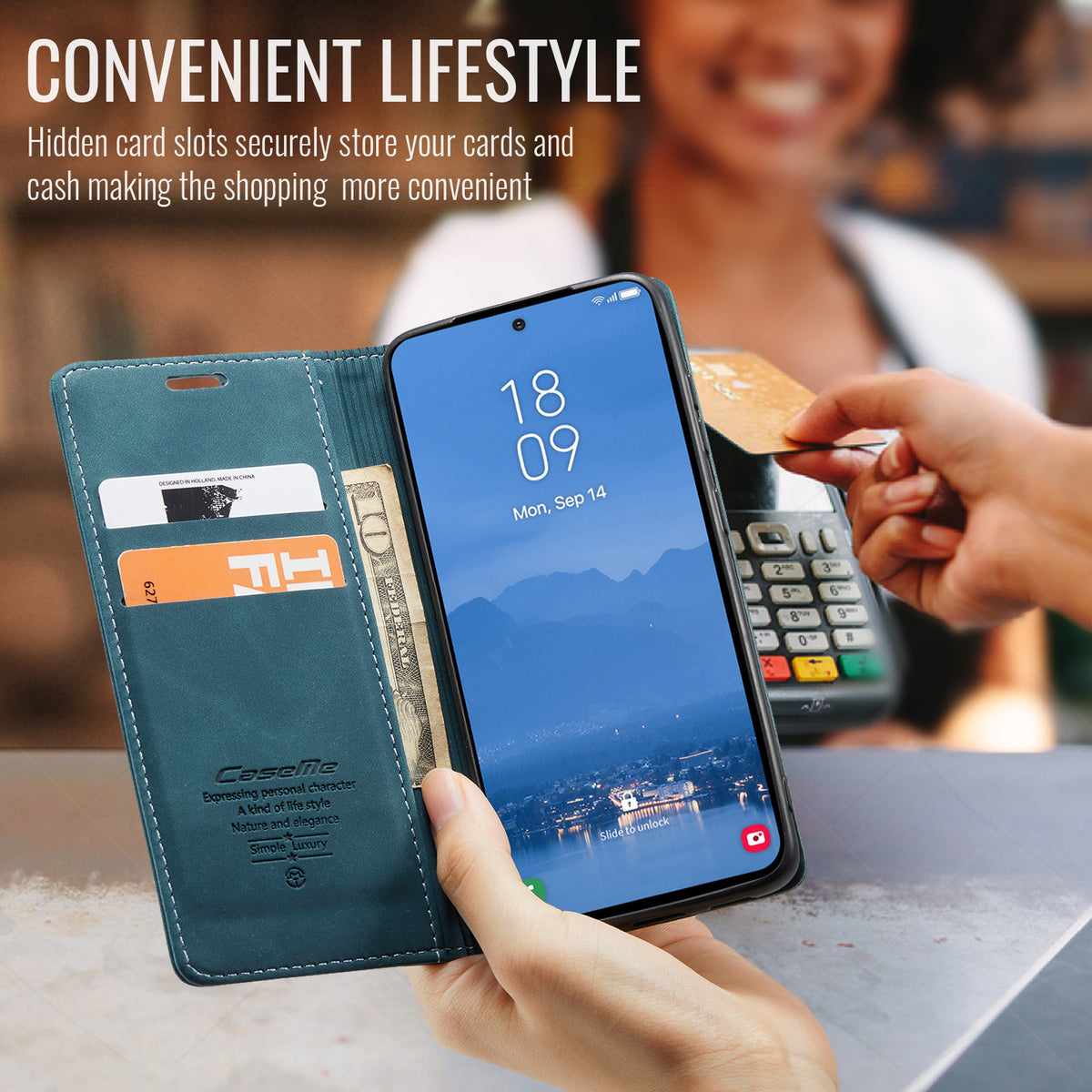 Flip-style protective case with card slot and stand for Samsung Galaxy S26 Ultra