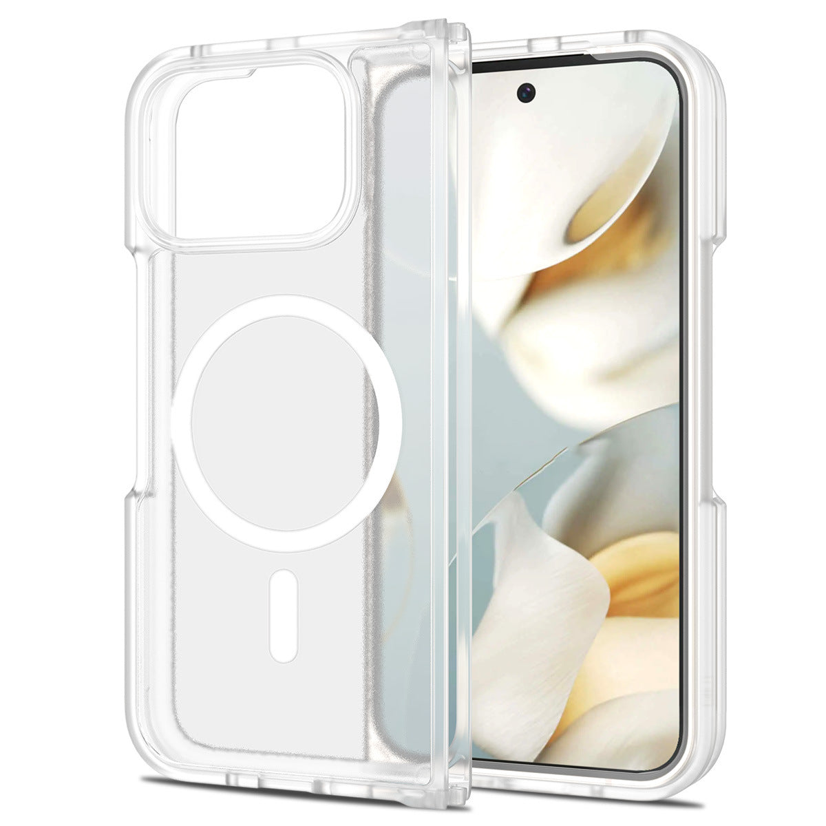 Foldable magnetic folding case for Google Pixel 10 Pro Fold, designed for left and right folding and shock protection.