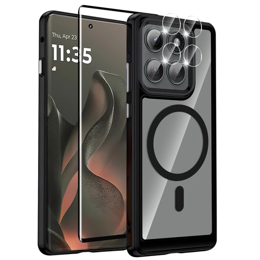 Motorola Edge 2025 magnetic TPU case with screen protector and camera protector – military-grade drop protection