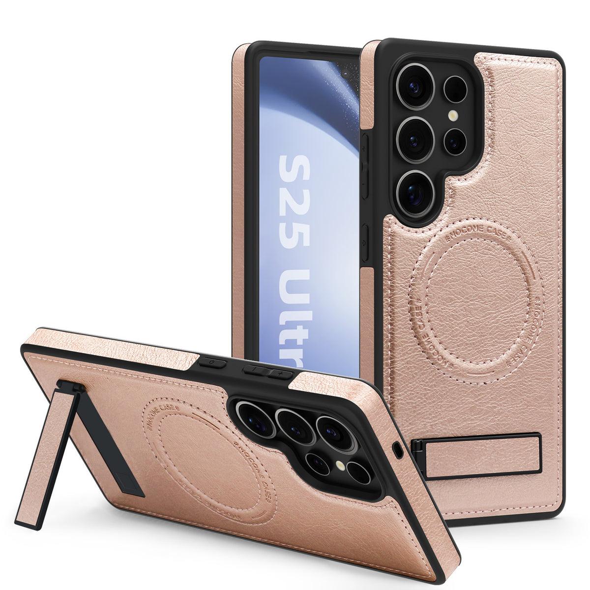 Magnetic faux leather phone case holder for Samsung Galaxy S25 Ultra