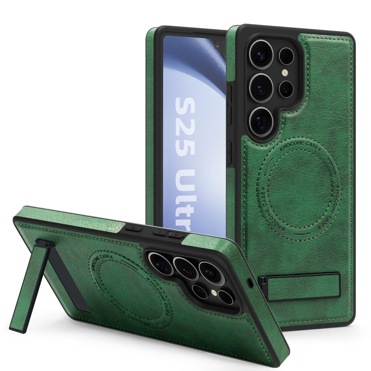 Magnetic faux leather phone case holder for Samsung Galaxy S25 Ultra