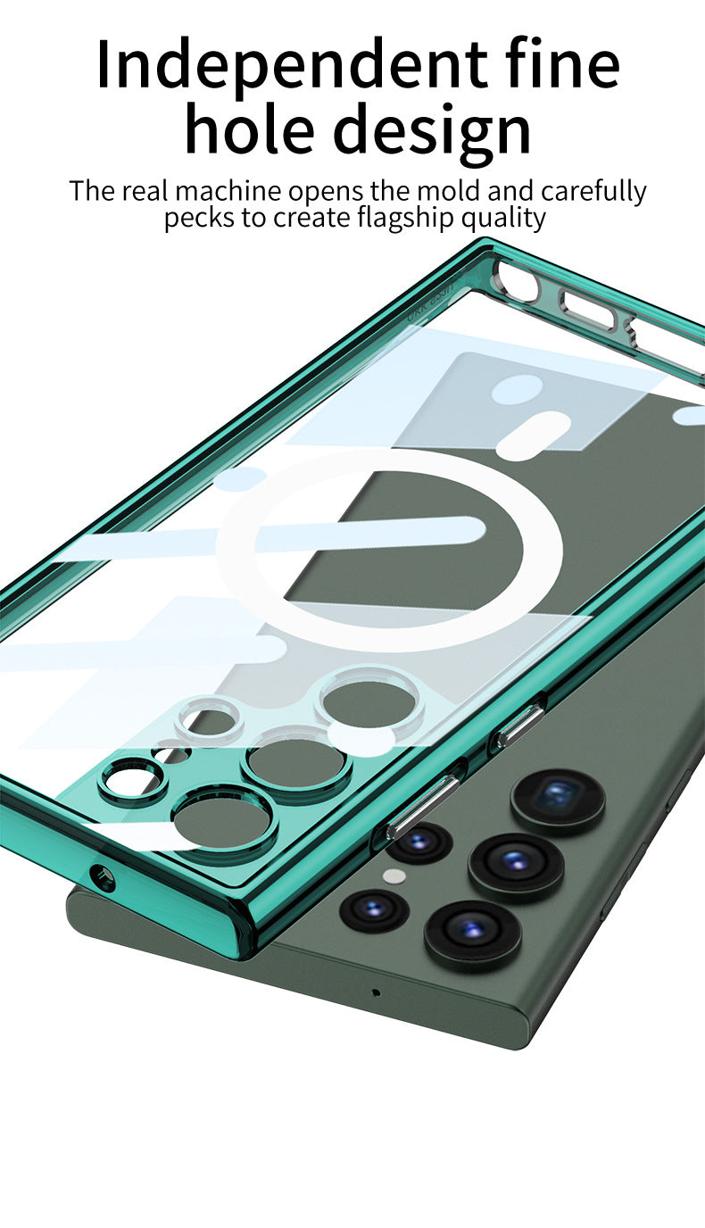 Magnetic wireless charging PC phone case for Samsung S24