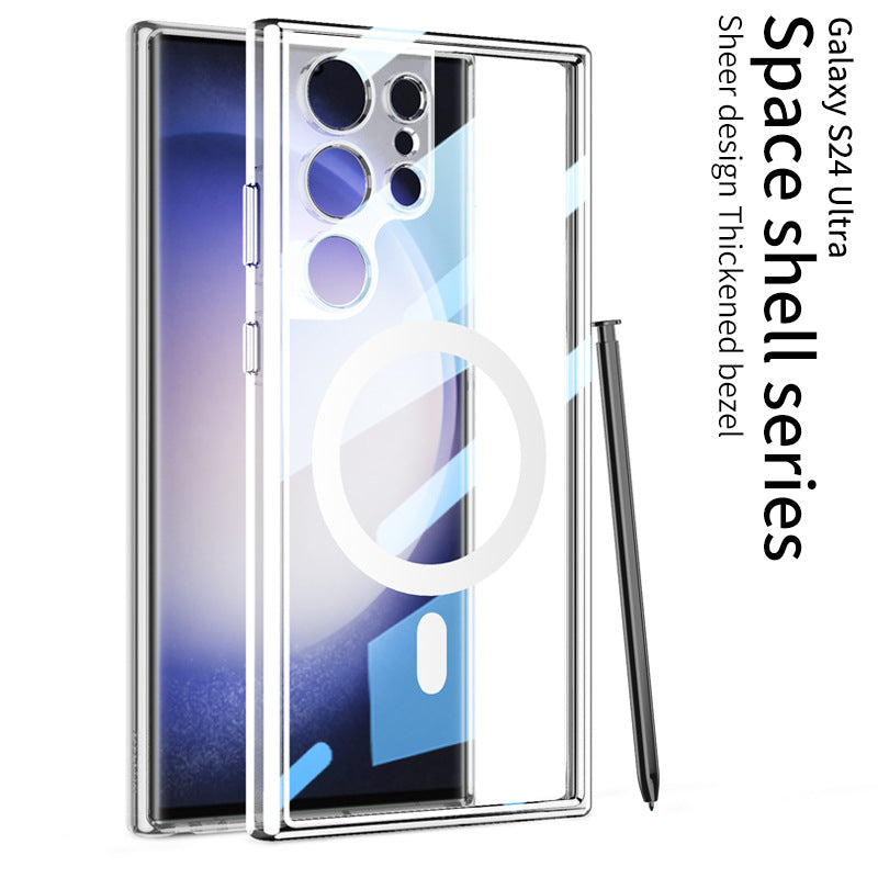 Magnetic wireless charging PC phone case for Samsung S24