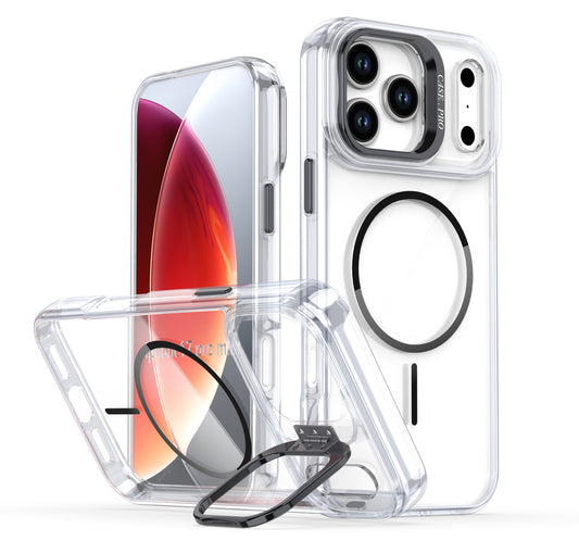 Transparent lens holder magnetic phone case for iPhone 17 Pro Max