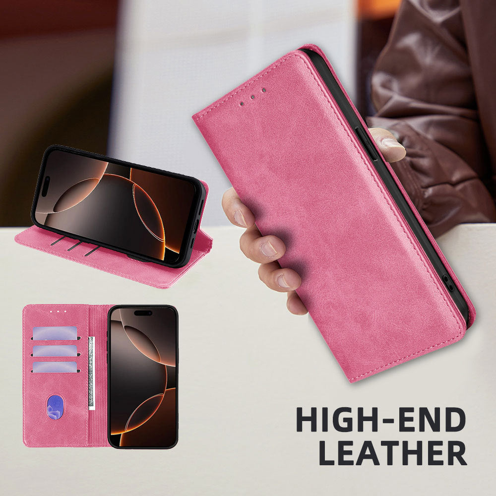 Durable handmade leather magnetic phone cover for Samsung Galaxy S26 multifunctional with kickstand