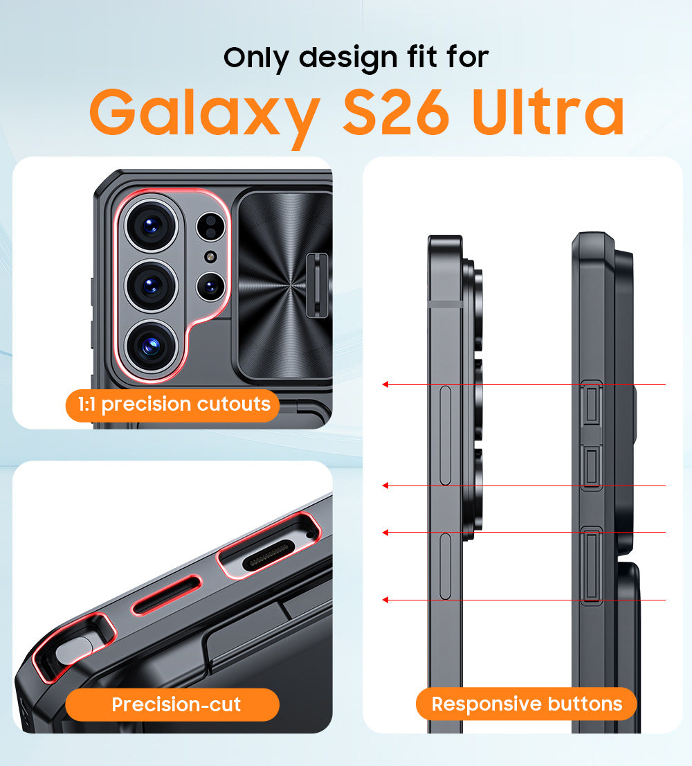 RFID Anti-Theft Card Slot Phone Case for Samsung S26 Ultra | Military