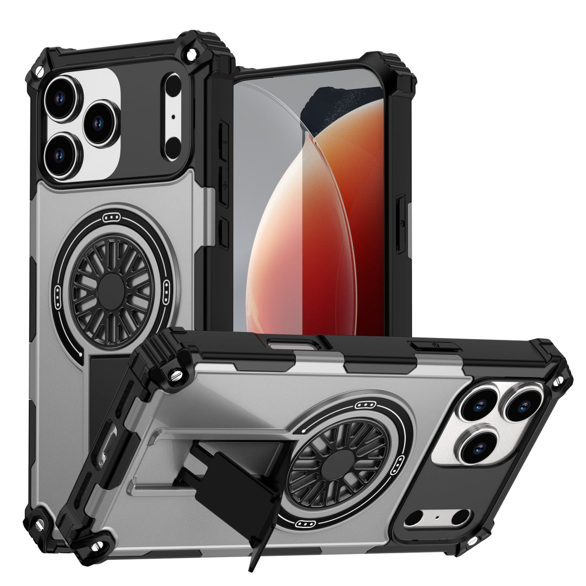 TPU+PC Magnetic stand Shockproof phone case for iPhone 17 Pro Max