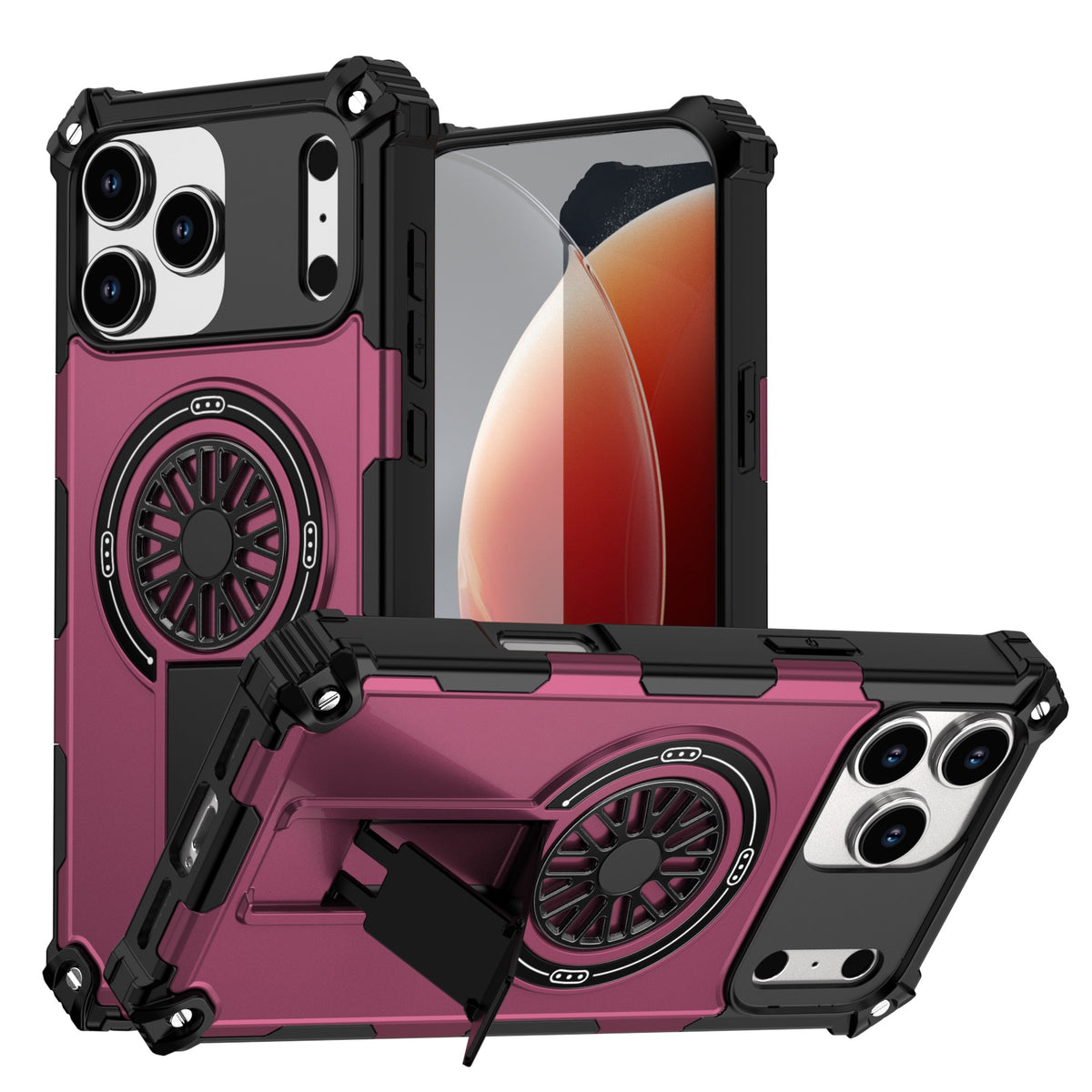 TPU+PC Magnetic stand Shockproof phone case for iPhone 17 Pro Max