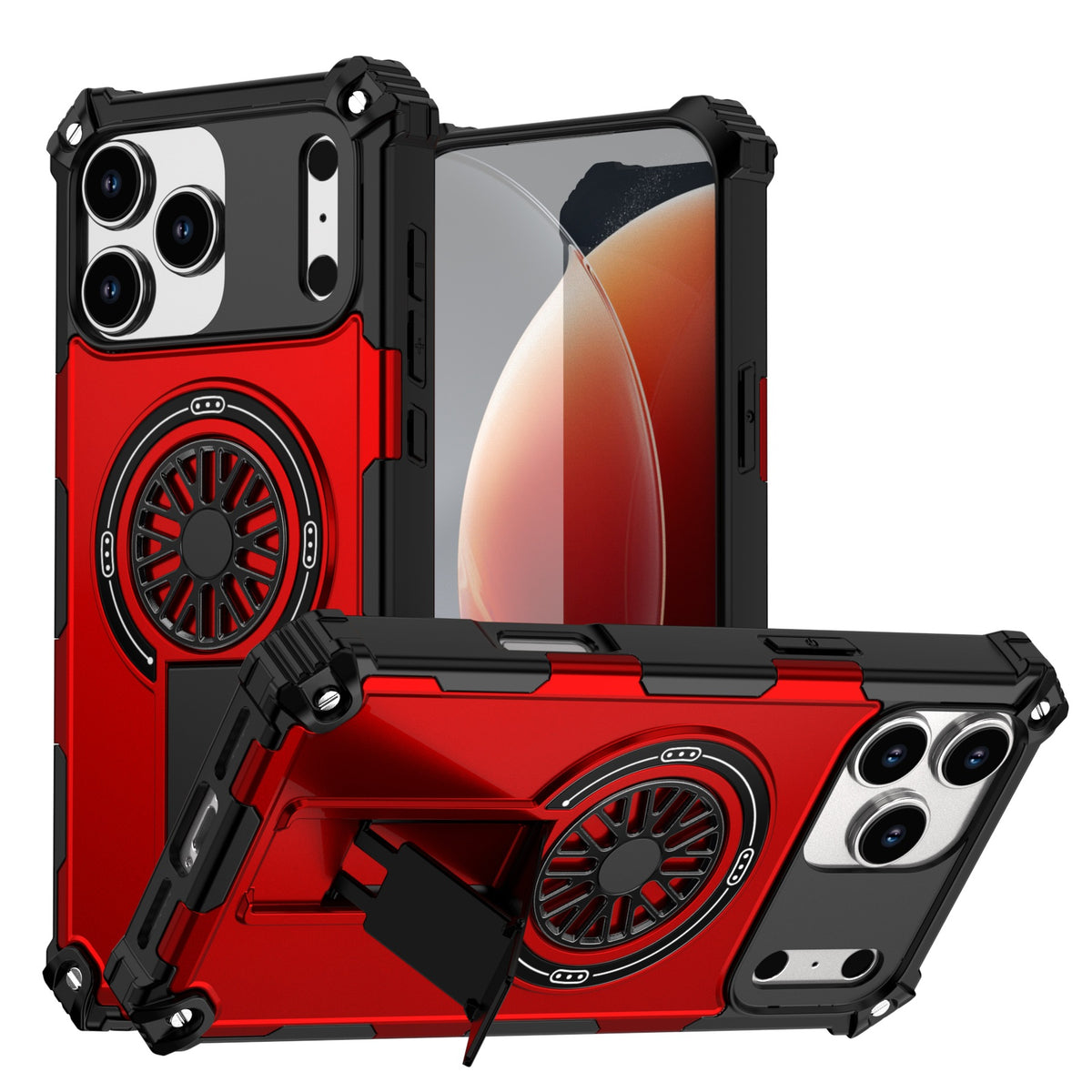TPU+PC Magnetic stand Shockproof phone case for iPhone 17 Pro Max