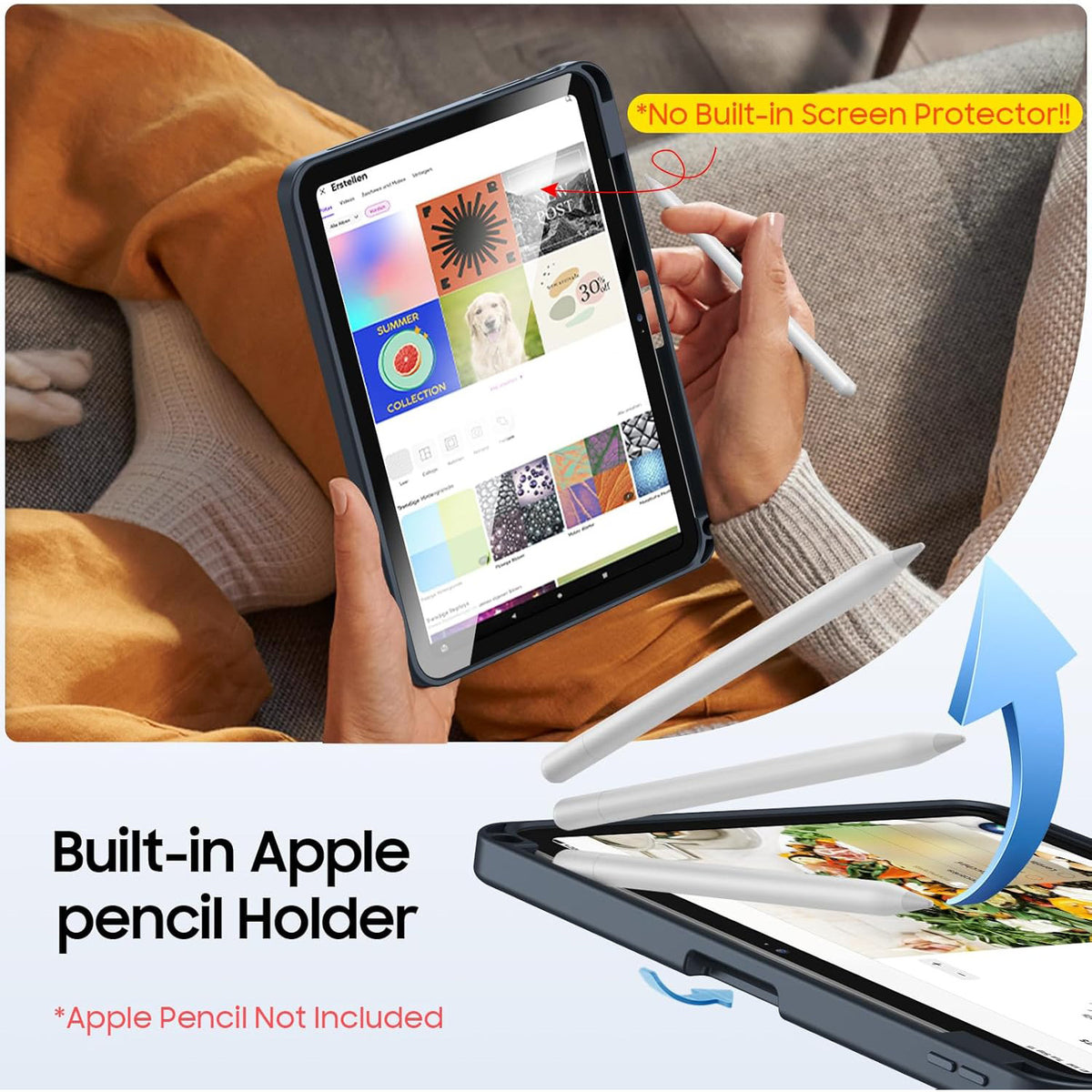 Shockproof tablet case with stand for iPad (A16) 10th/11th (2025)