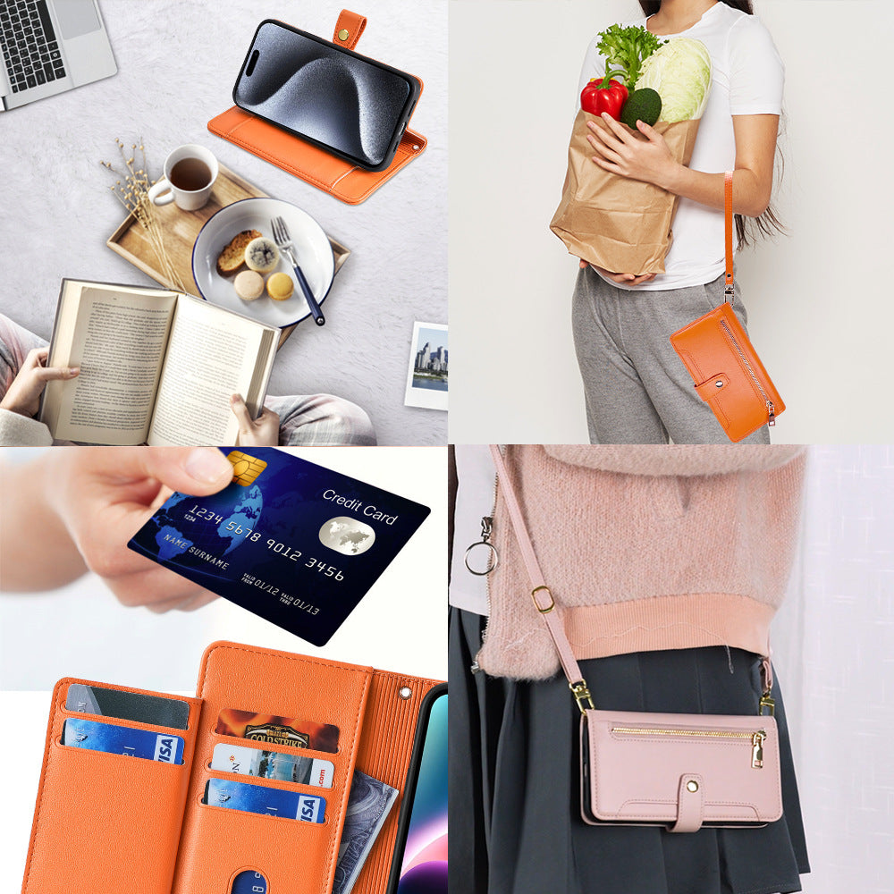 Genuine leather wallet-style phone case for Google Pixel 8A