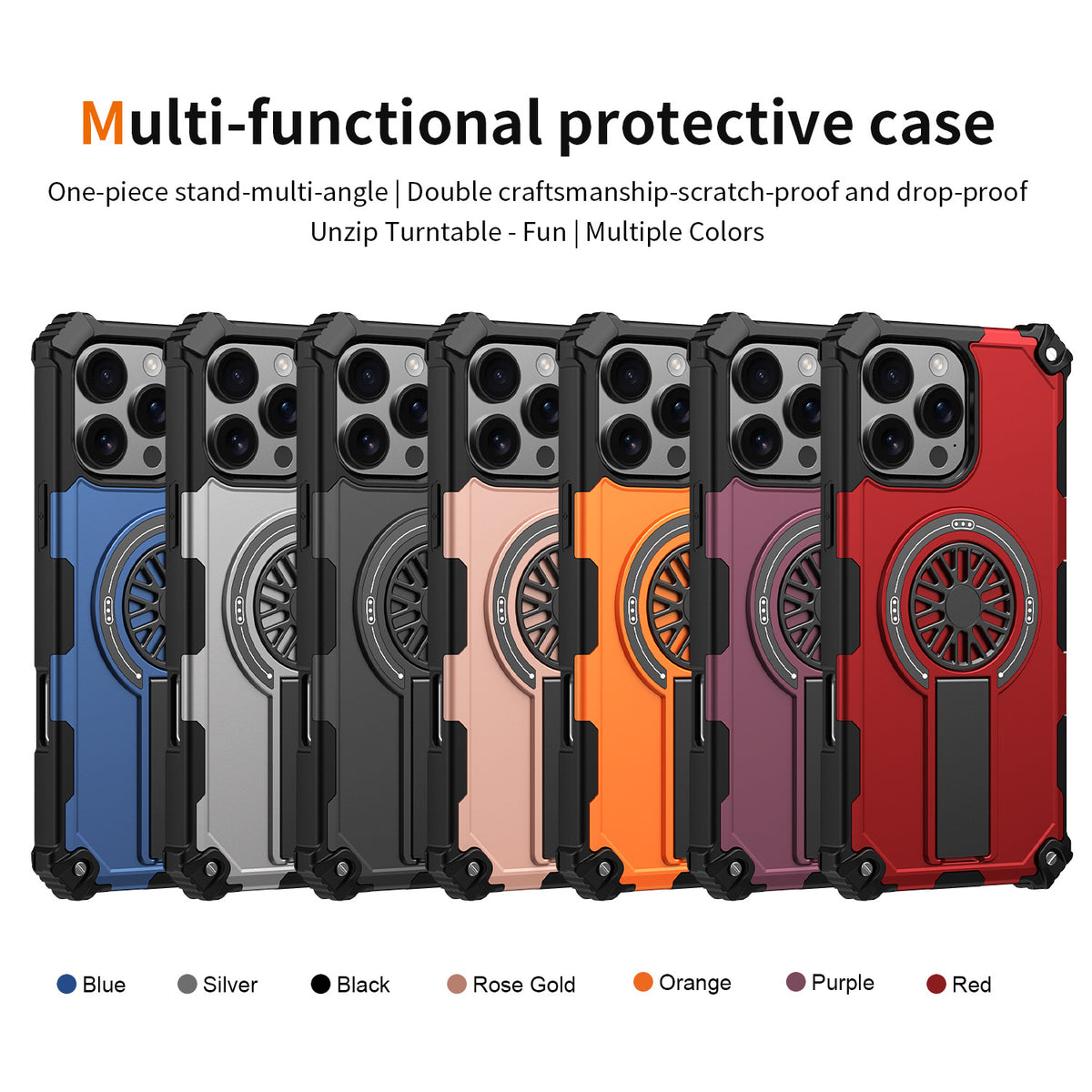 TPU+PC Magnetic stand Shockproof phone case for iPhone 17 Pro Max