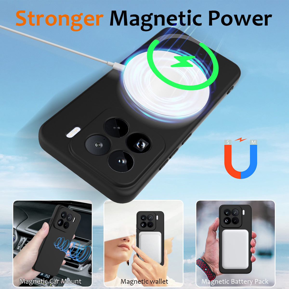 Silicone MagSafe Solid Color Phone Case for Xiaomi 14T Pro