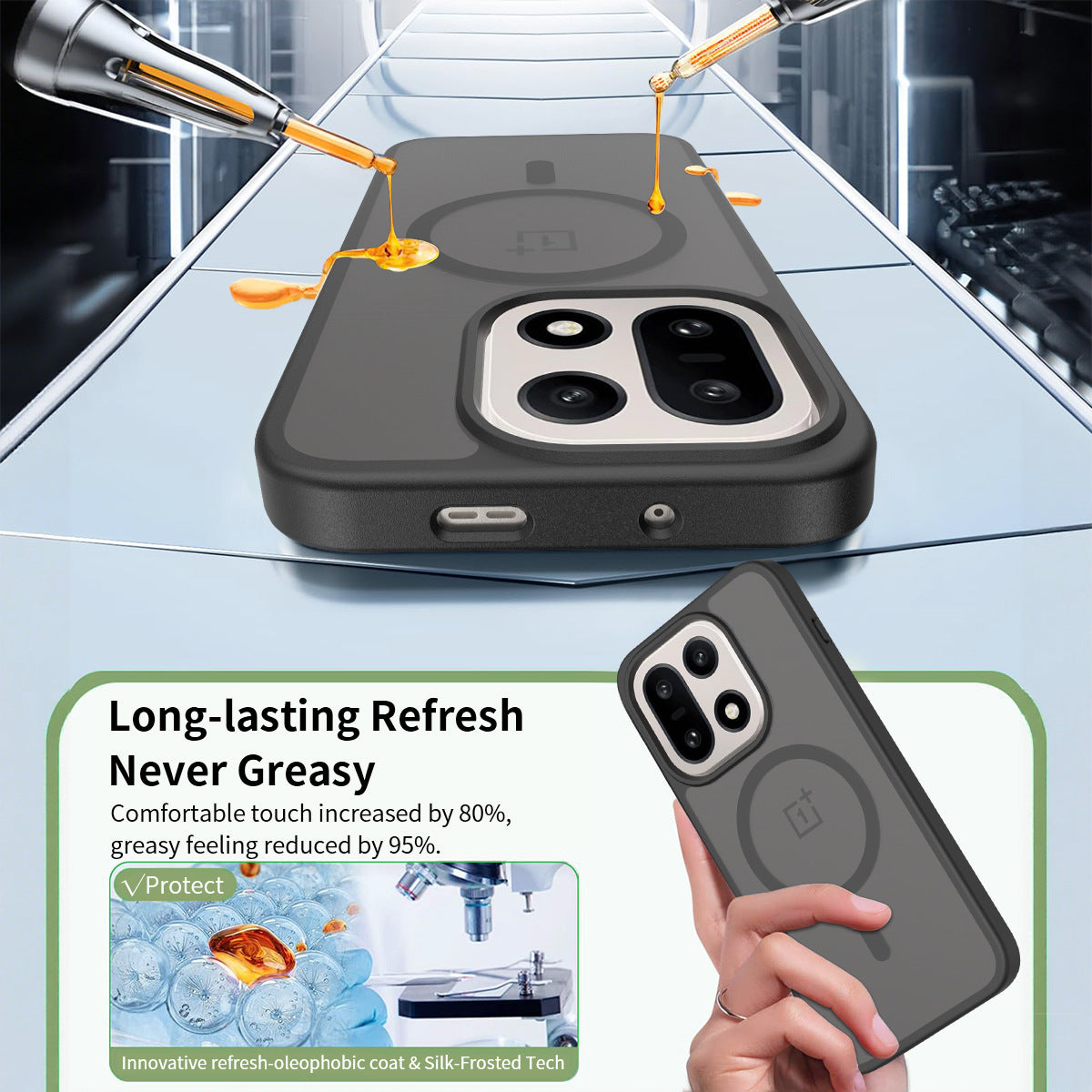 TPU magnetic phone case with a skin-like feel, suitable for OnePlus 15 5G