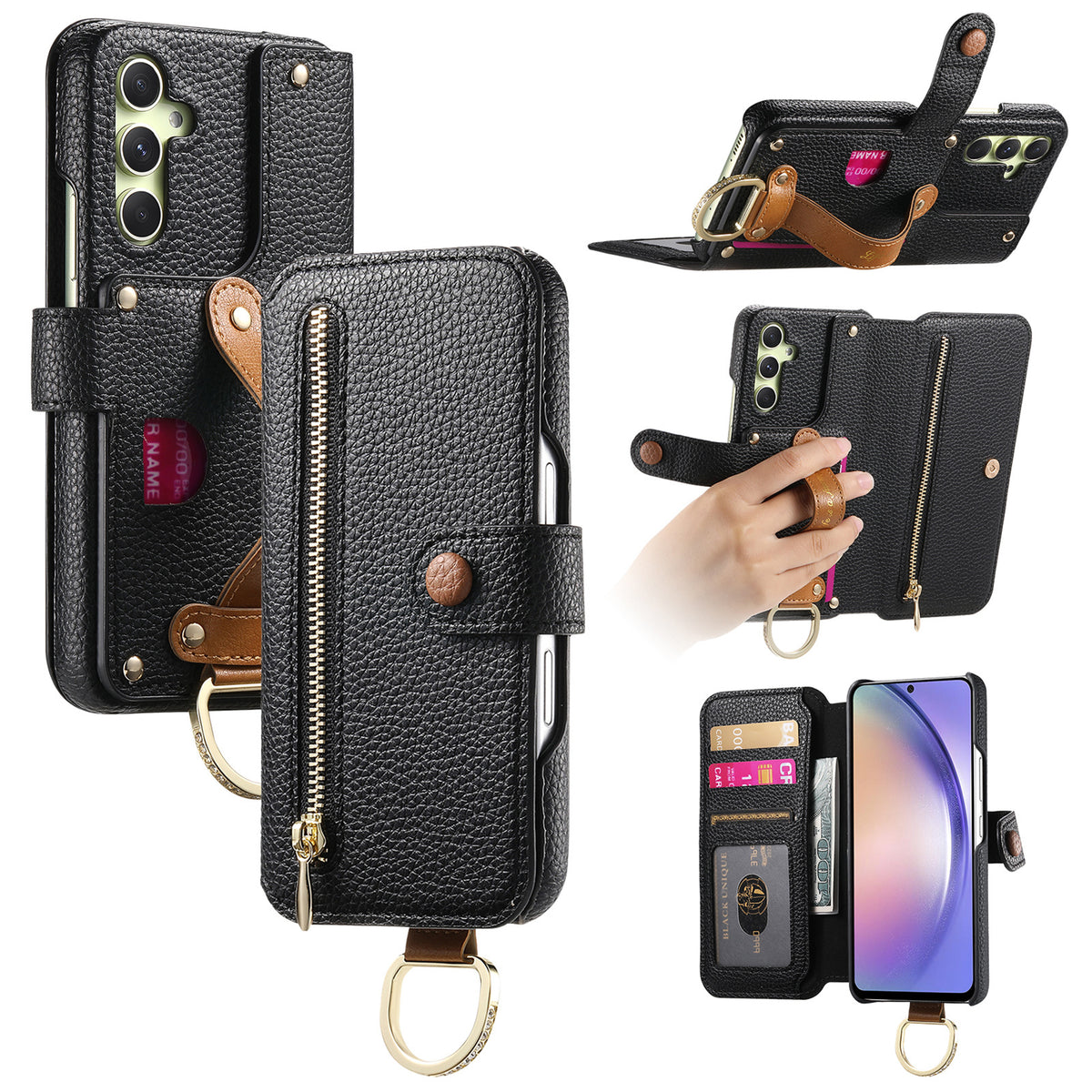 Foldable Wallet-style phone case for Samsung Galaxy A16 with card slot 